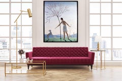 Stunning large original French art deco painting by fashion illustrator Marty
