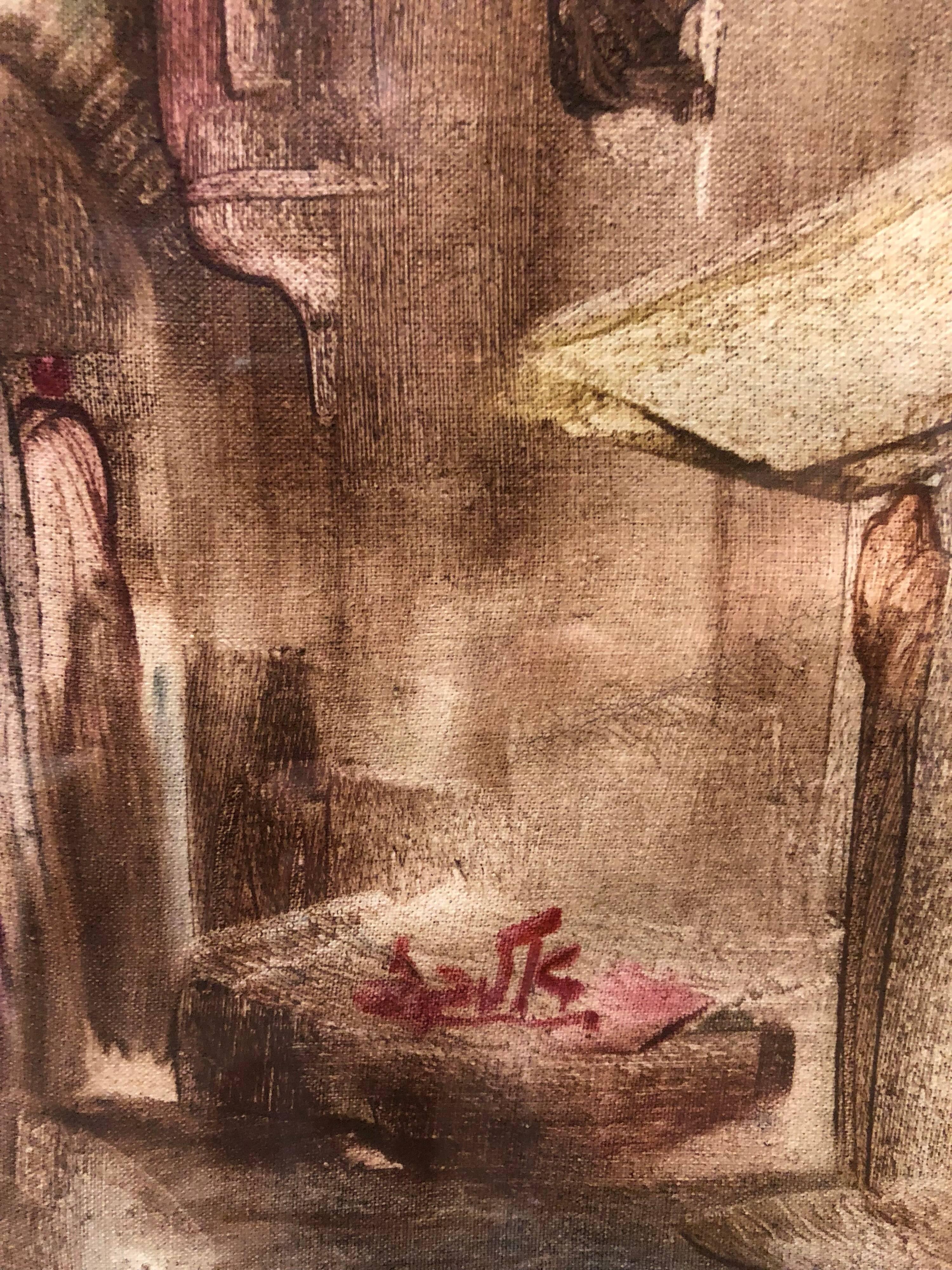 In diesem Gemälde verwendet der Künstler gestische Pinselstriche, die eine Verzerrung und Übertreibung für eine emotionale Wirkung bewirken. Andre Elbaz verwendet als Motiv Figuren, die in der Altstadt von Jerusalem spazieren gehen.

André Elbaz