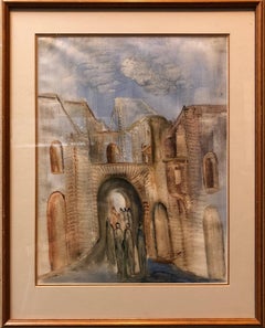 Paesaggio della Città Vecchia di Gerusalemme, Pittura Espressionista Israeliana II