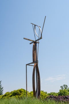 Transfiguration - Sculpture abstraite moderne à grande échelle, en acier et en laiton