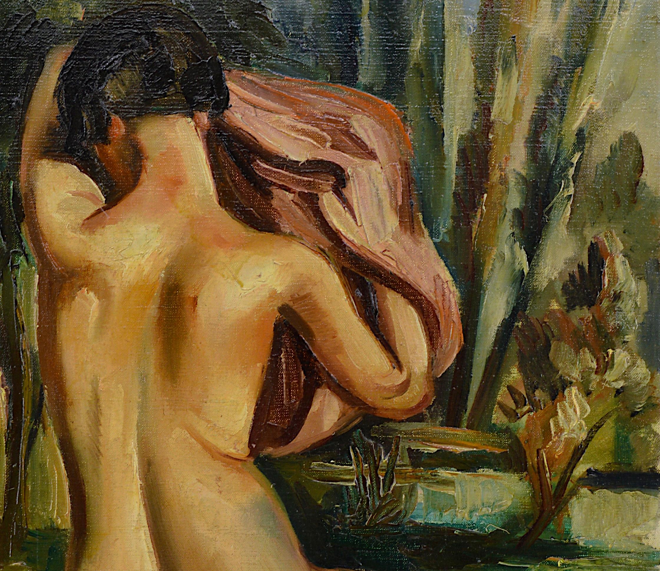 Andre Favory, Nude - Art Deco Painting by André Favory