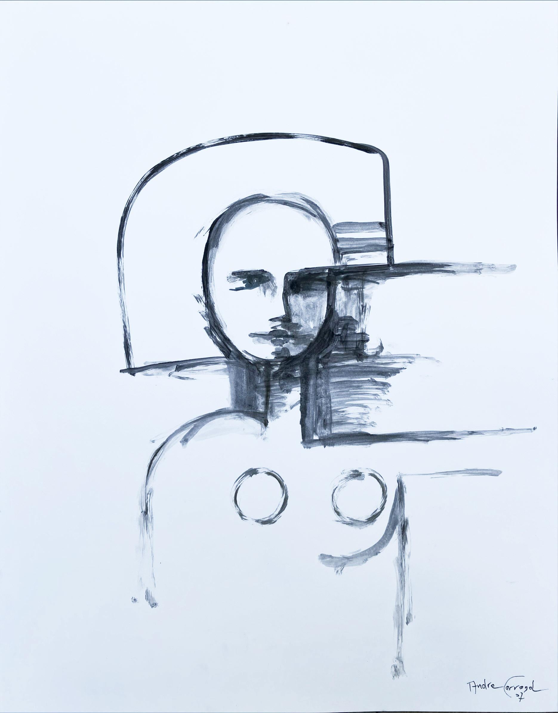 André Ferrand - Portrait 1
51x65
India ink on paper 
Signed on the back 
Circa 2007
390€