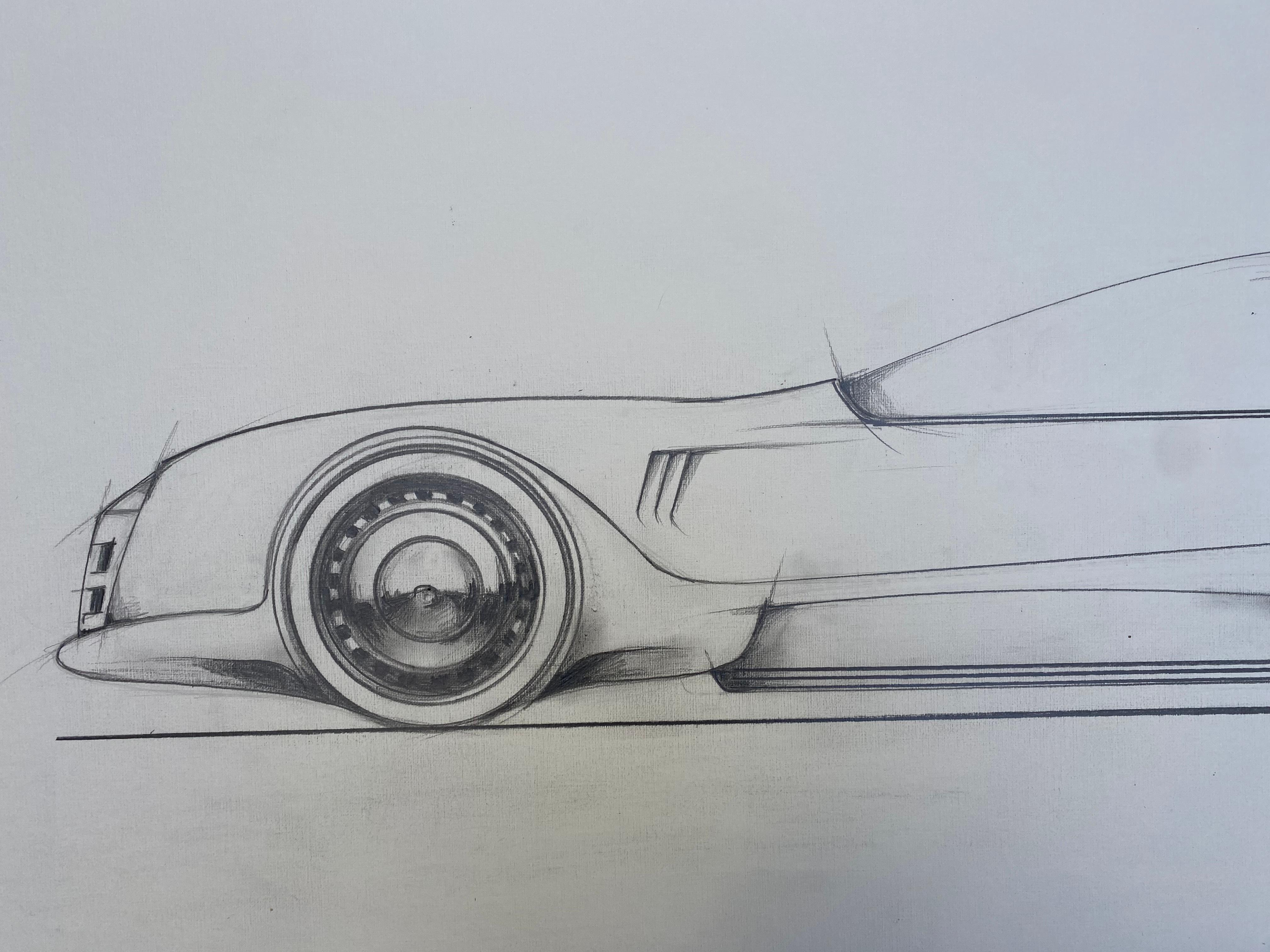 André Ferrand, Cadillac Drawing “Back to Never” For Sale at 1stDibs