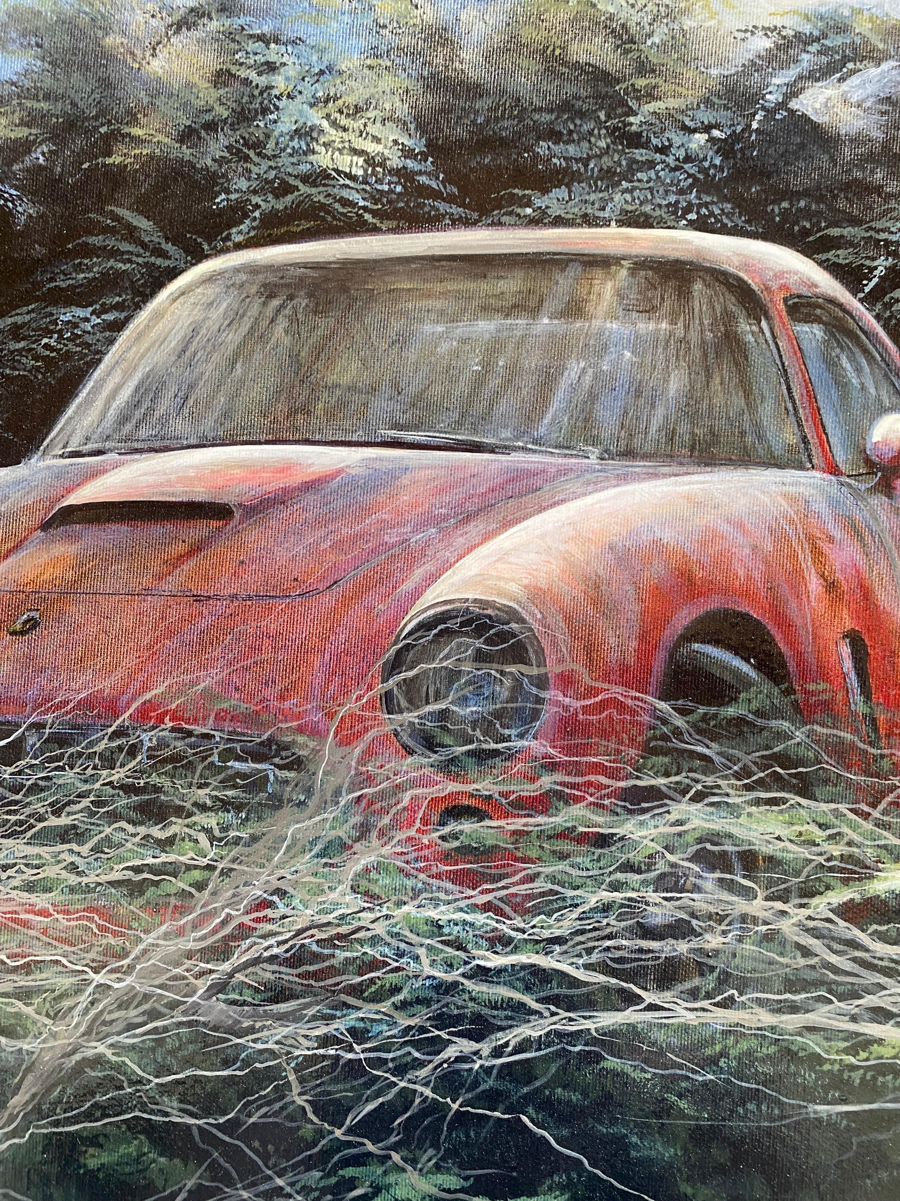 André Ferrand - Ferrari 250 GTO - Óleo sobre lienzo - 2011 en Excelente estado para la venta en Saint ouen, FR