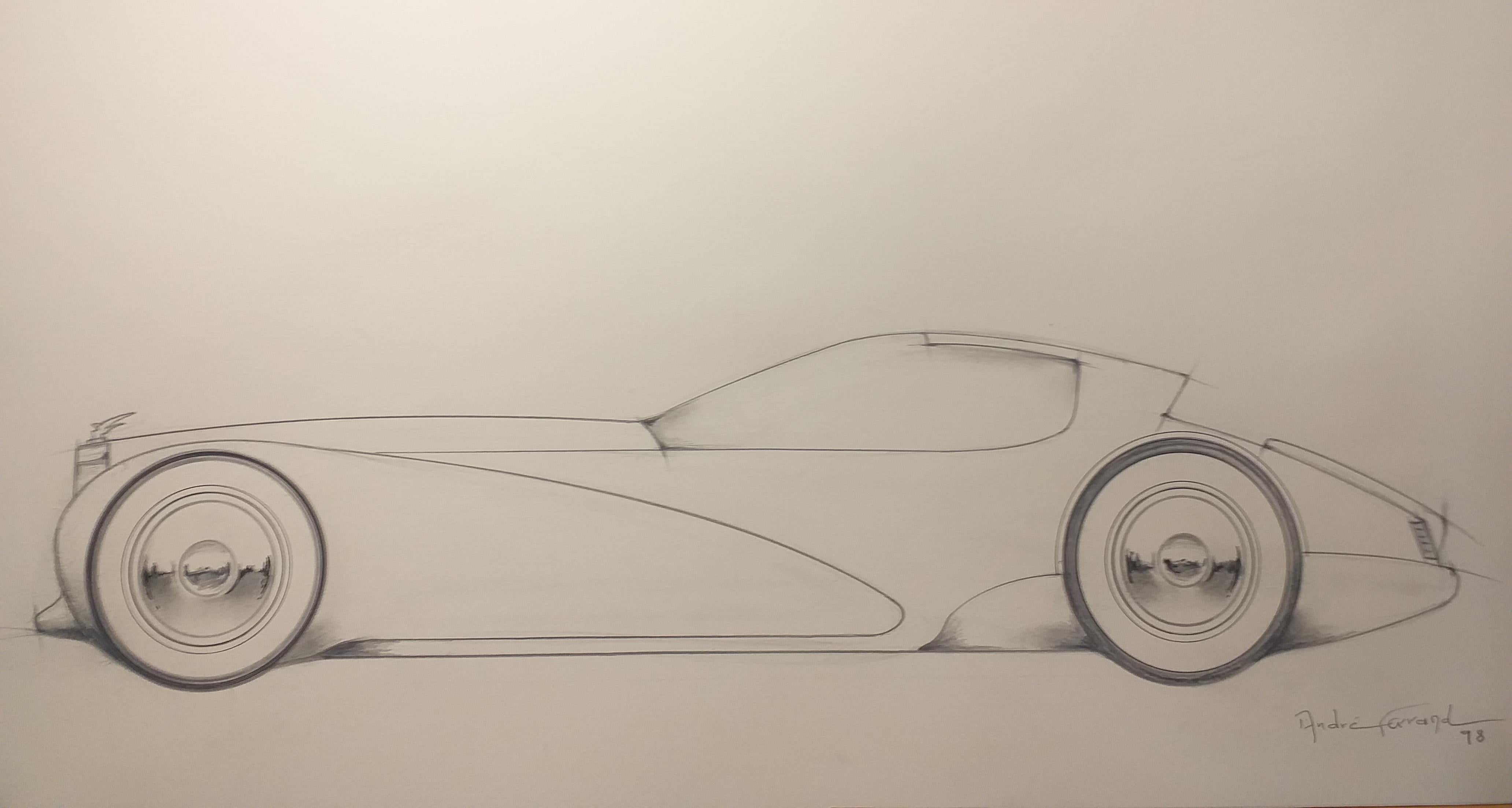 Paper André Ferrand, Grand Coupé 1, Pencil 1998 For Sale