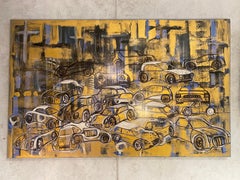 Andre Ferrand, the Car Show 1998 Oil on Canvas