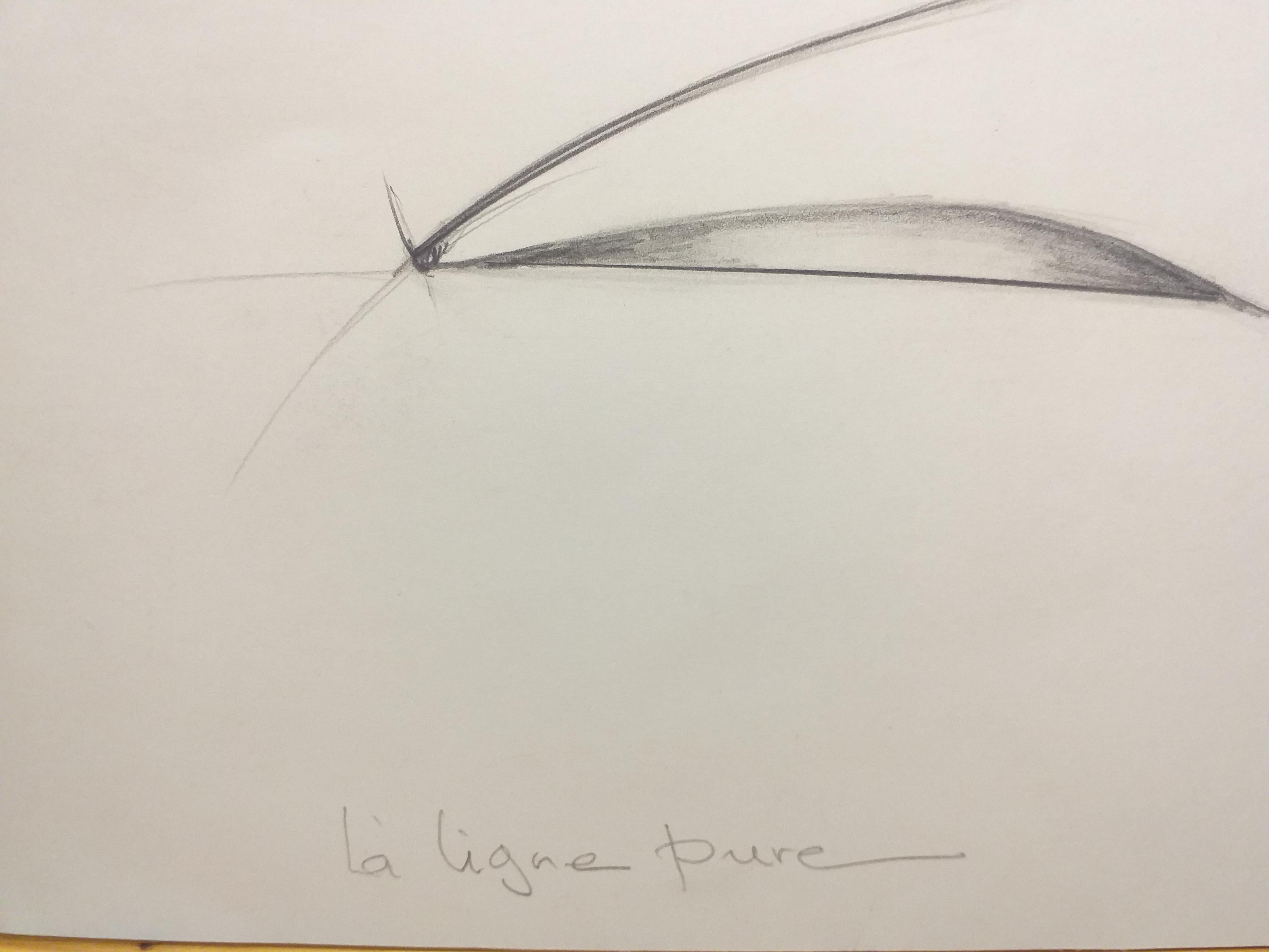 Paper André Ferrand, the Perfect Line, Pencil 1998 For Sale