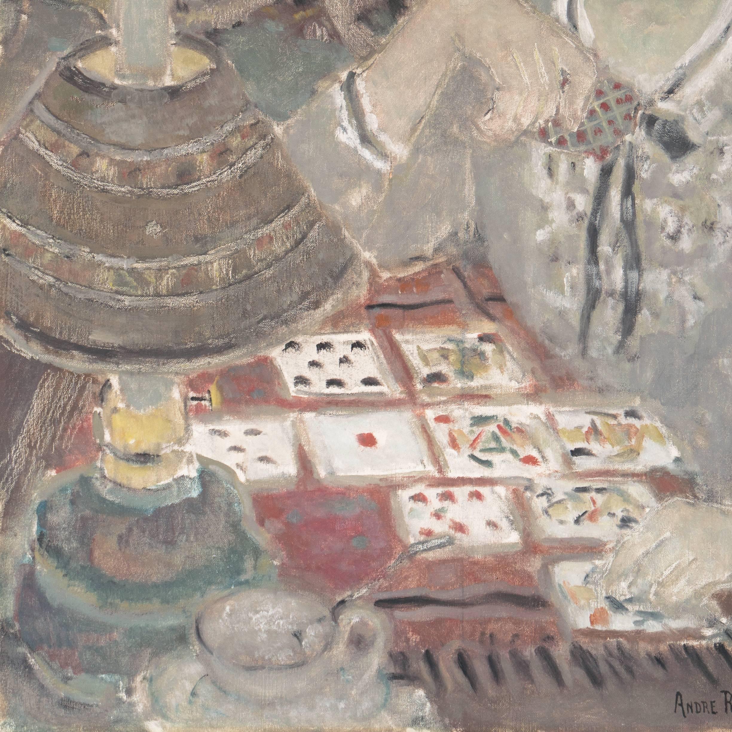'Solitaire', Post-Impressionist Figural, Salon des Artistes Français, Benezit For Sale 3