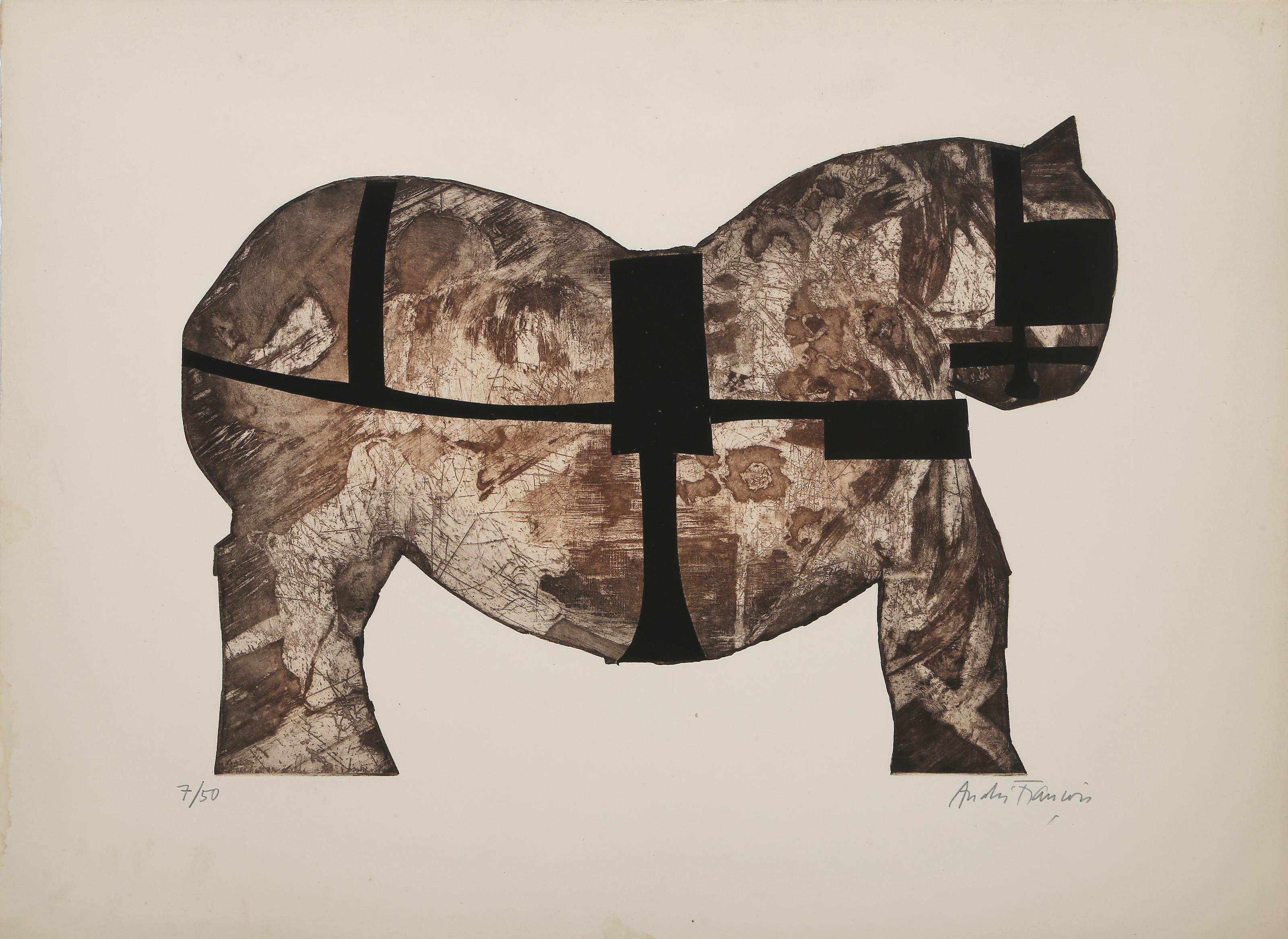 Cheval, acquaforte e acquatinta moderna di Andre Francois - Print Moderno di André François