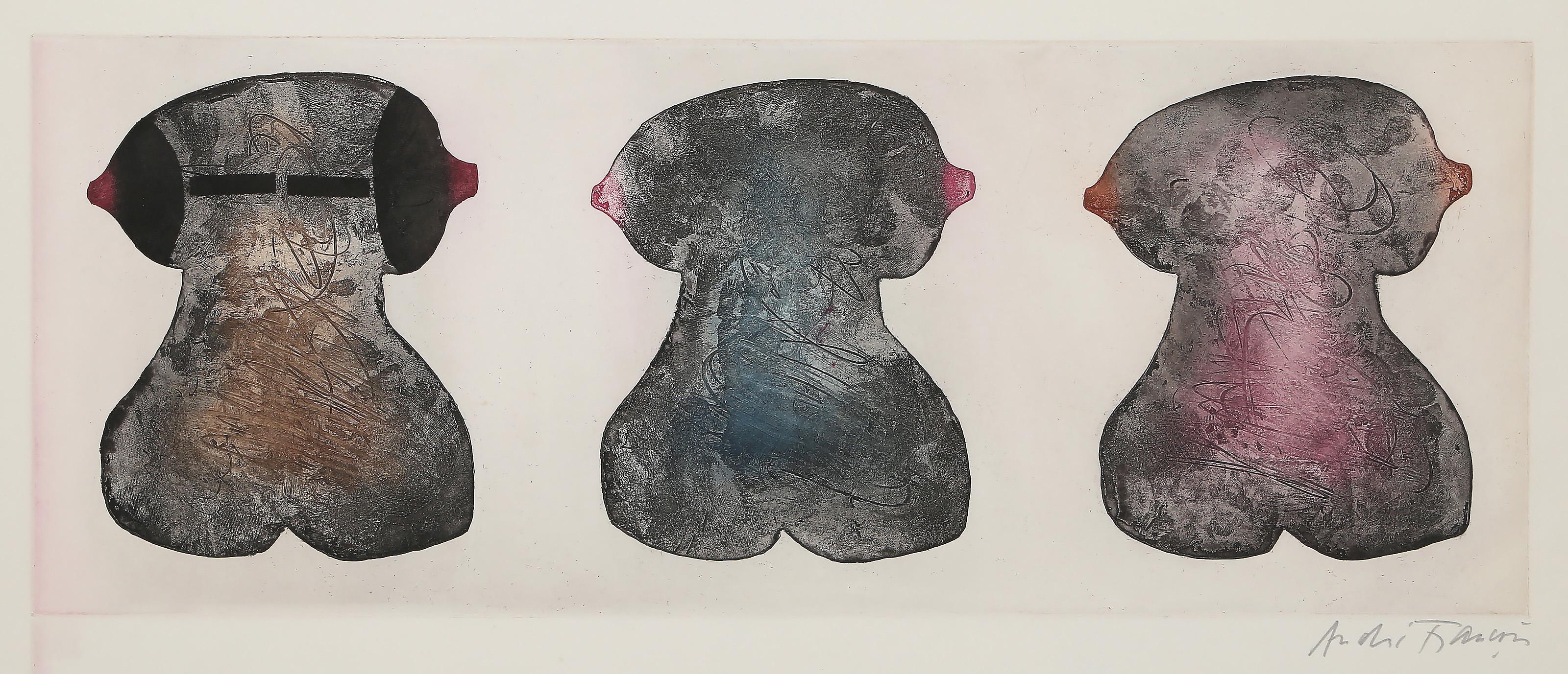 Trois torses, gravure et aquatinte modernes d'Andre François