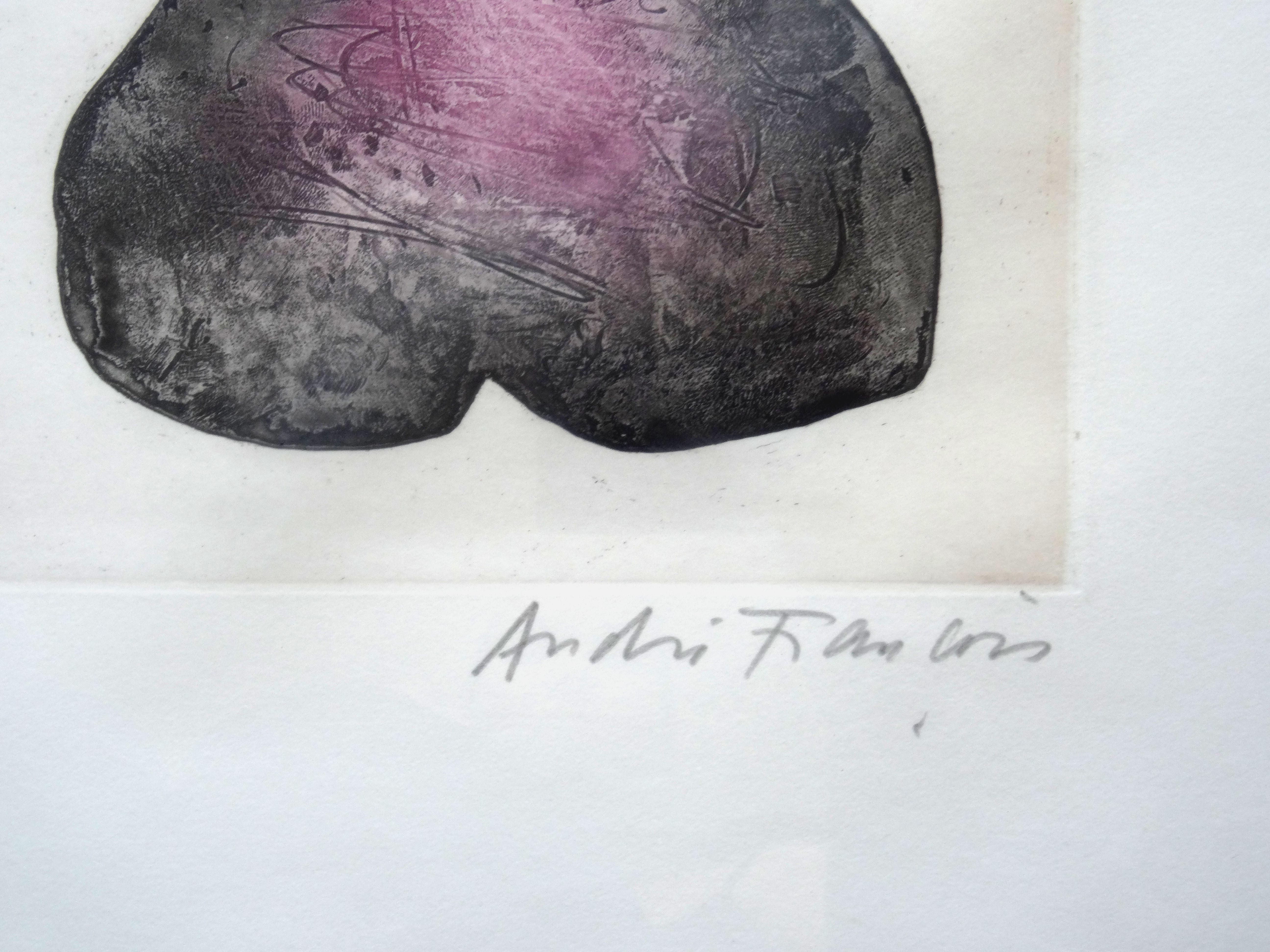 Trois femmes. 9/50, papier, gravure, 23x58 cm - Print de André François