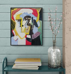 Farbenfrohes expressionistisches Porträt, Ölgemälde „Head Of An Angry Man“