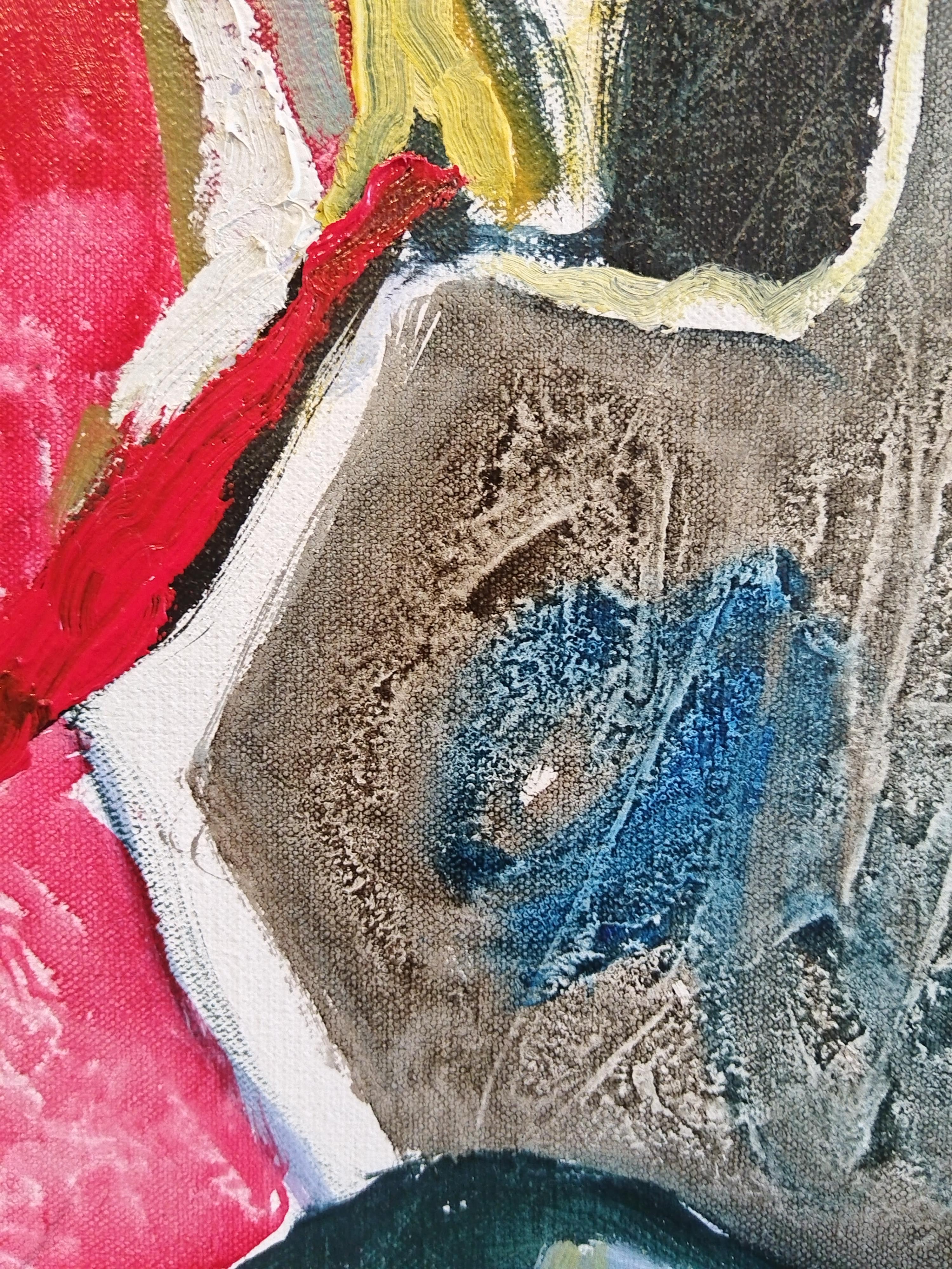 Ritratto colorato espressionista dipinto a olio 