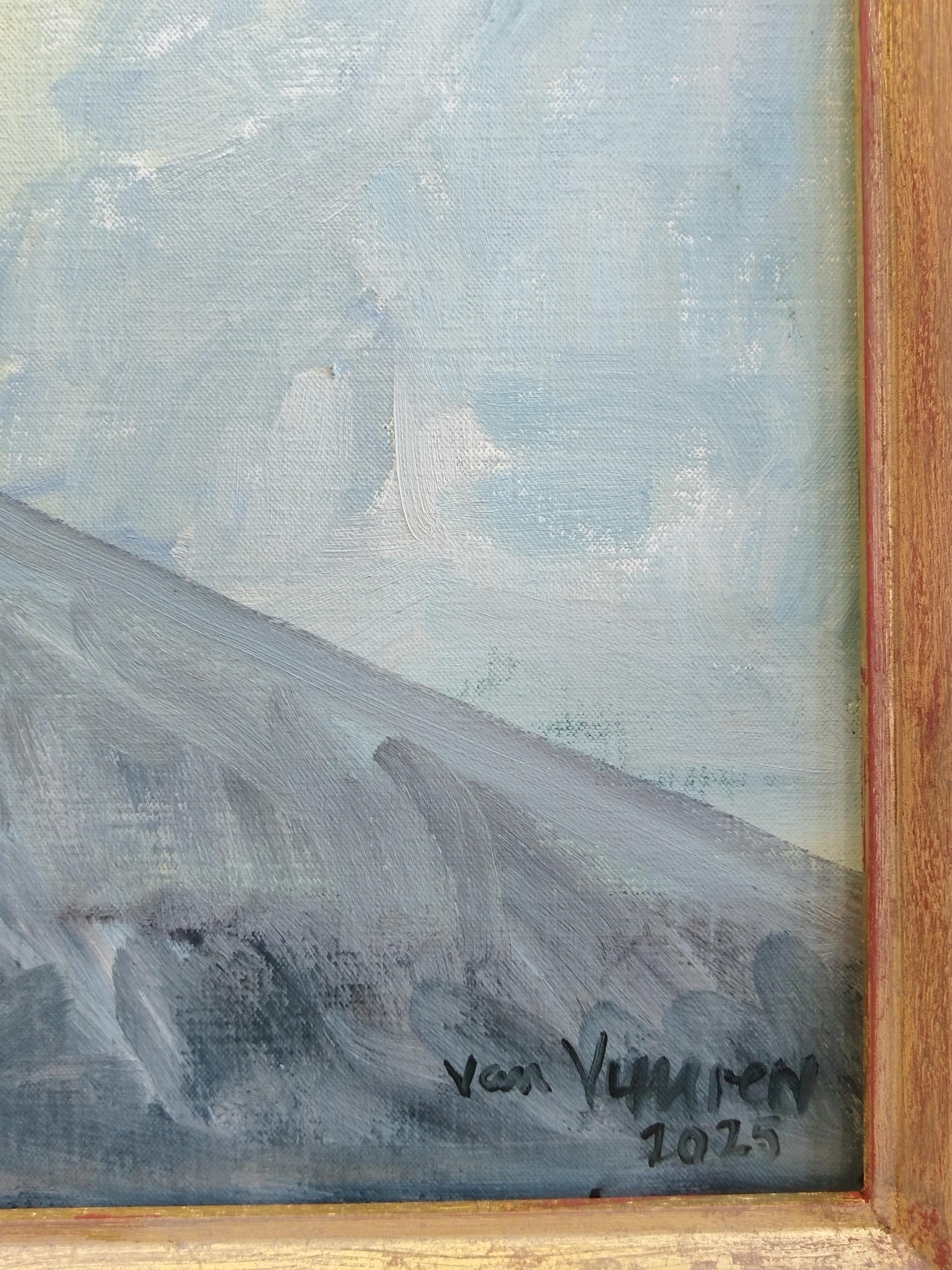 Portrait expressionniste « Man's Head 2 » avec cadre doré fait à la main en vente 3