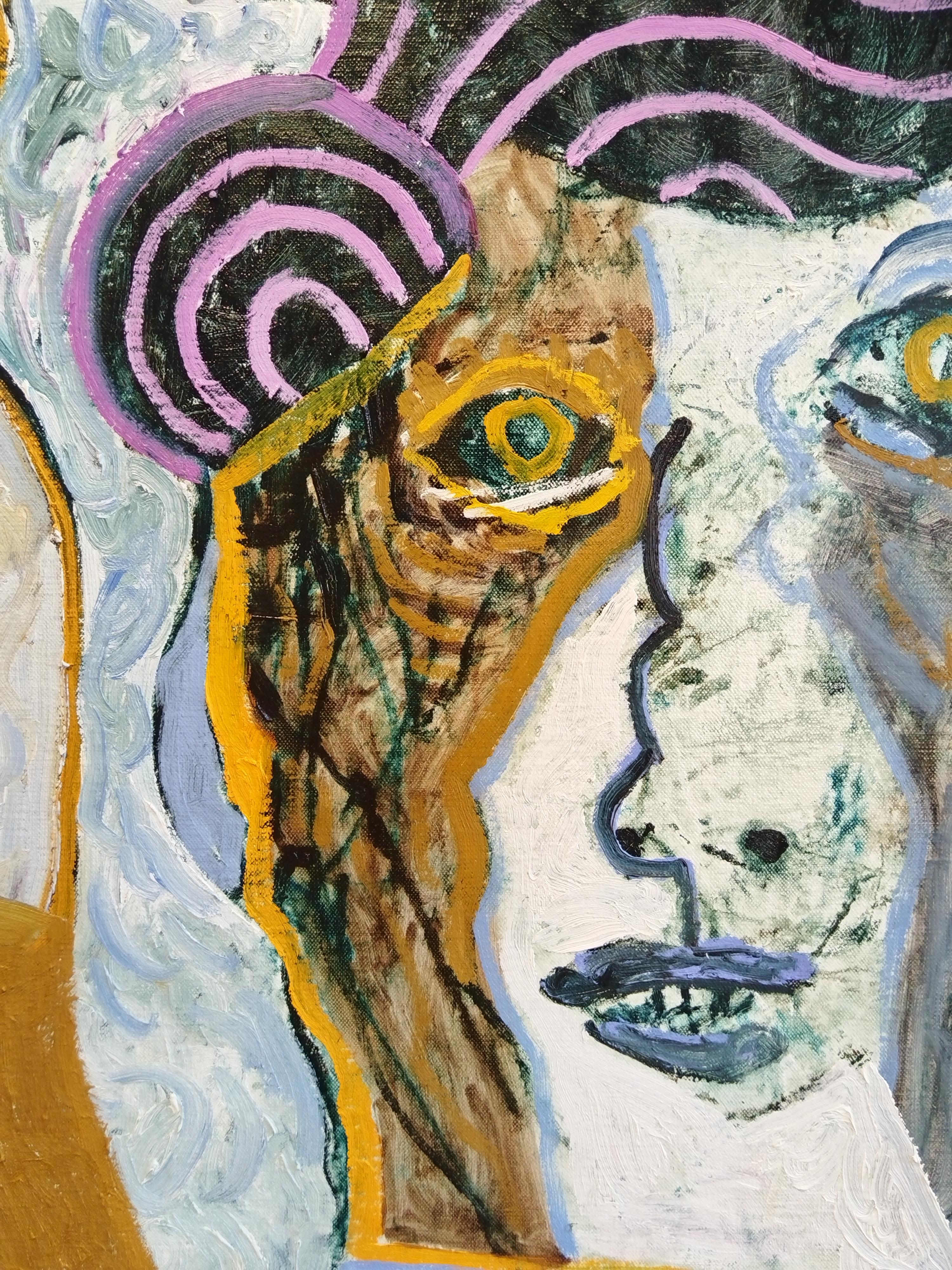 Portrait expressionniste à l'huile 