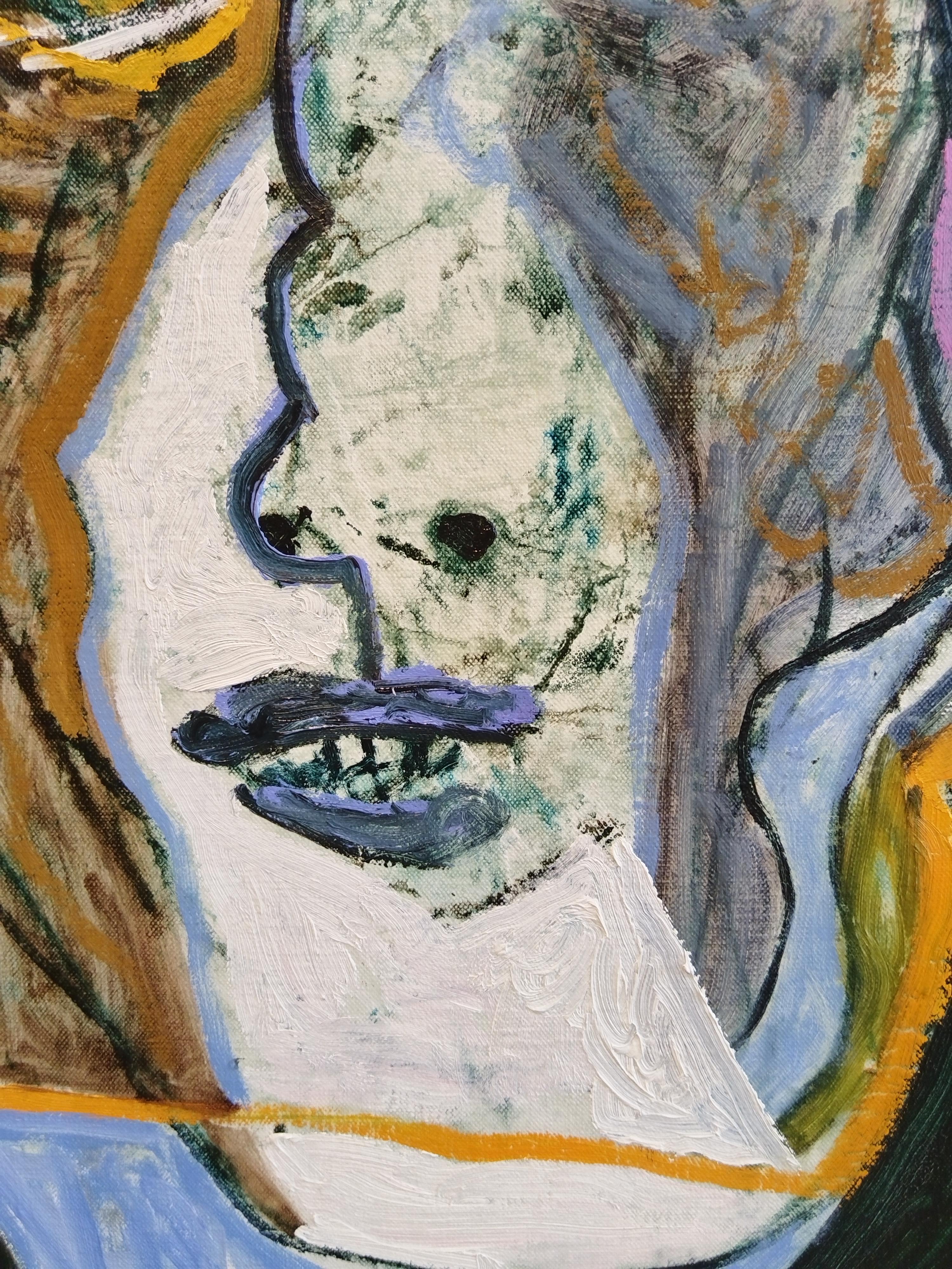 Portrait expressionniste à l'huile 