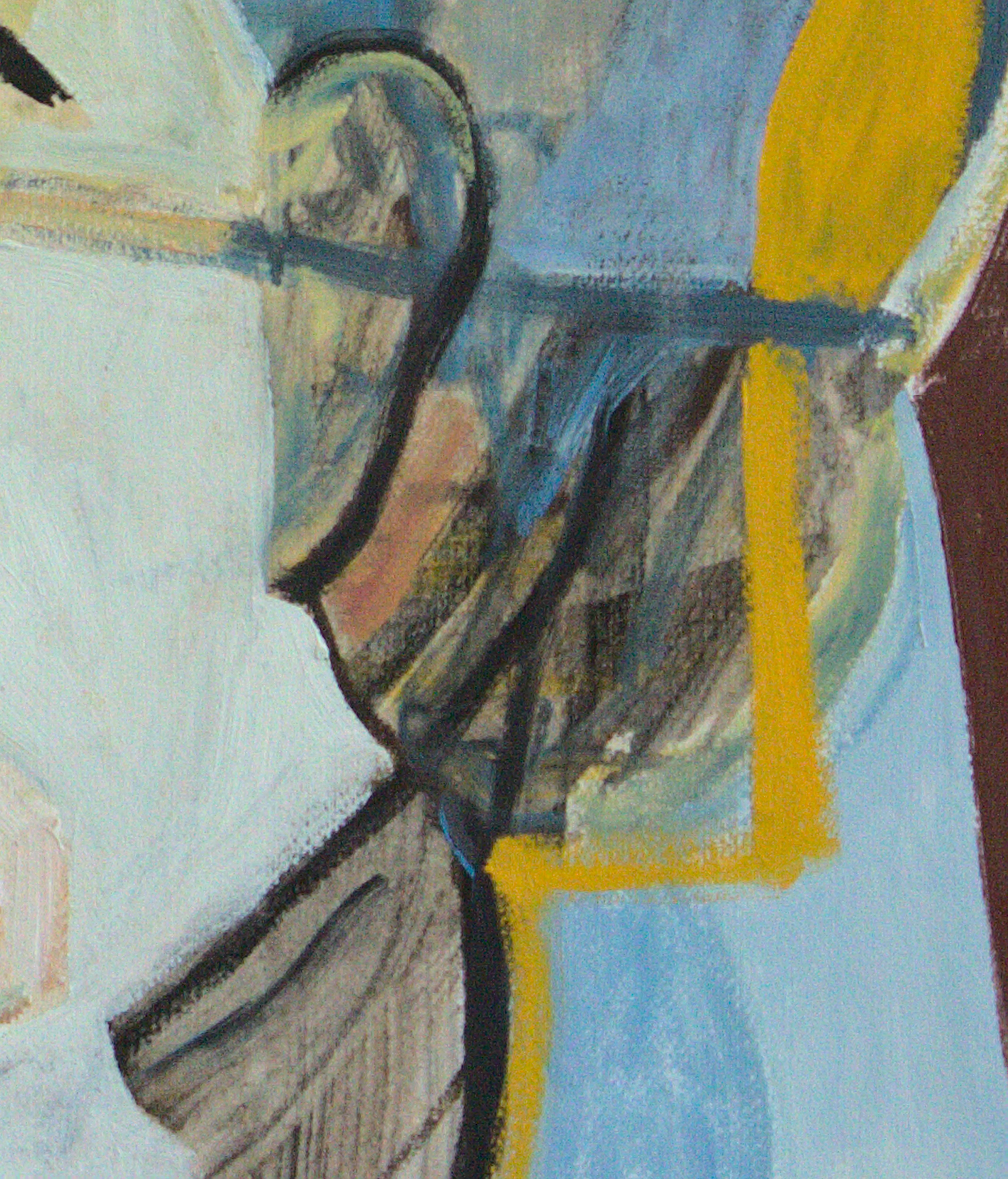 Retrato expresionista Pintura al óleo sobre papel 