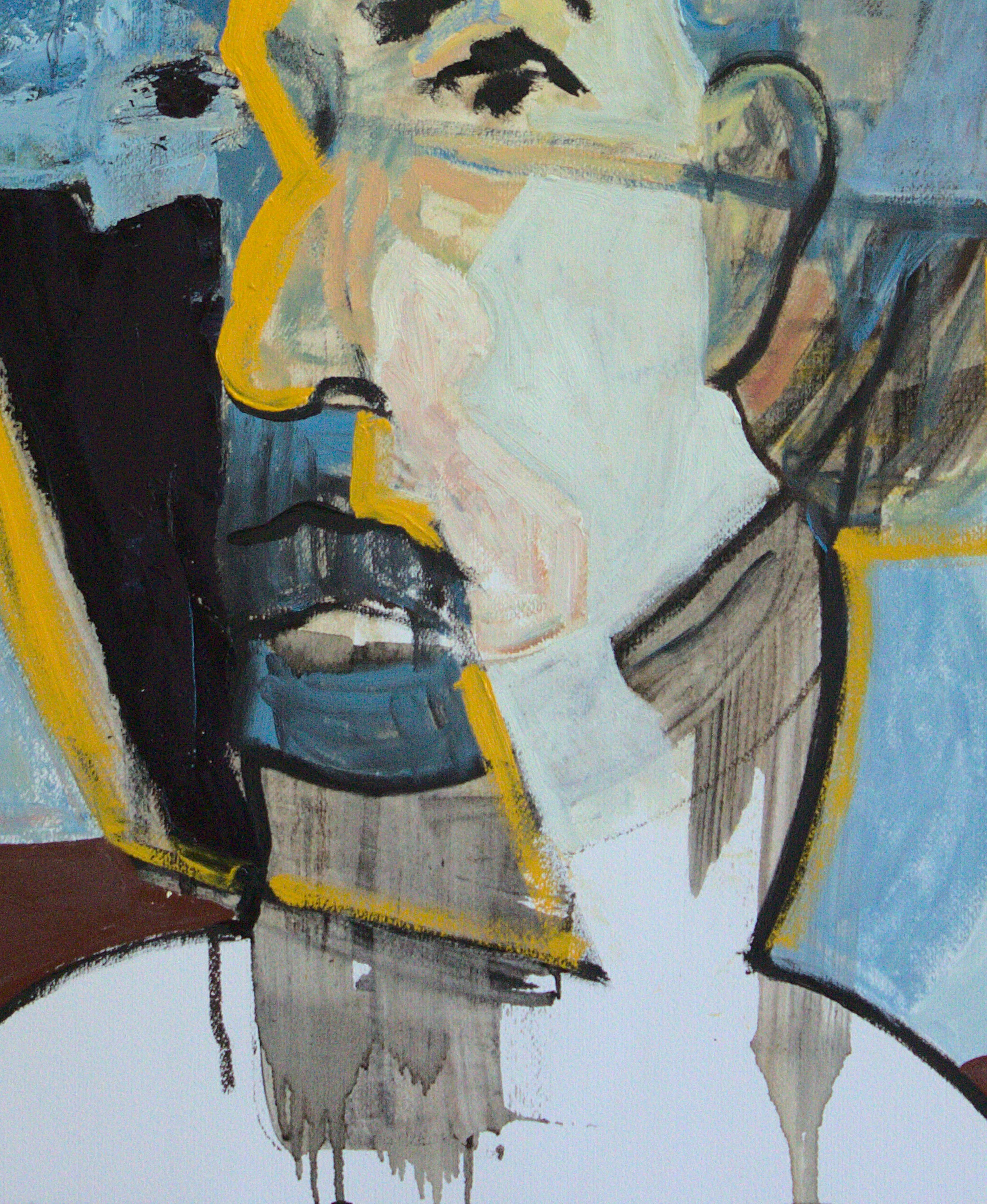 Retrato expresionista Pintura al óleo sobre papel 