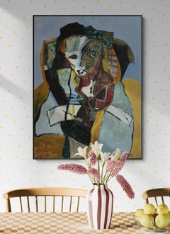Expressionist Portrait Oil Painting "Woman Seated in Yellow Armchair"