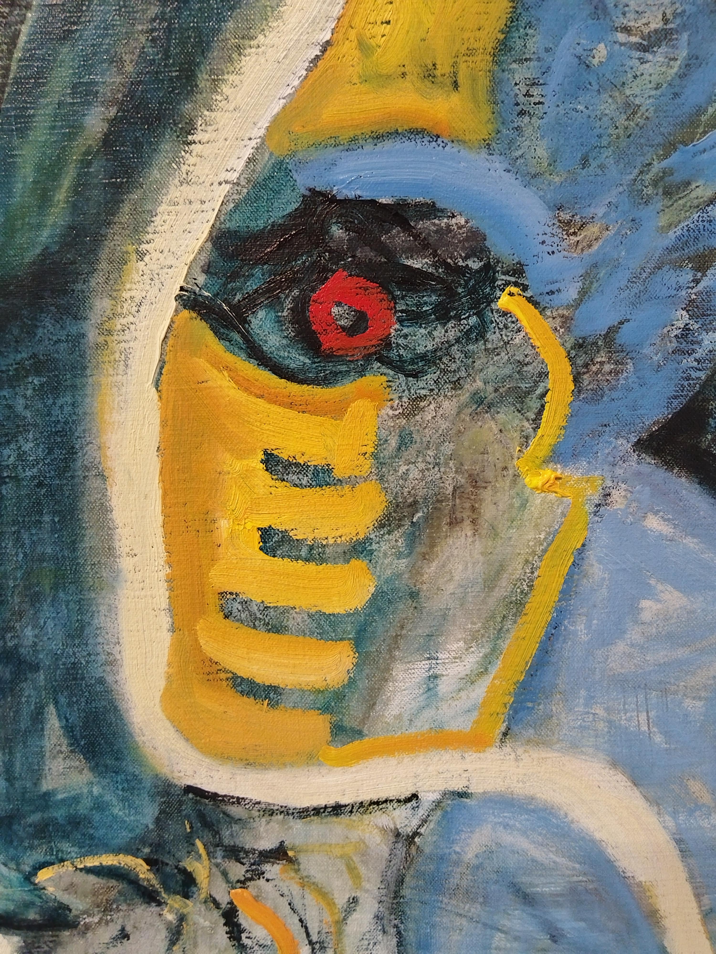 Pintura al óleo figurativa expresionista de gran colorido 