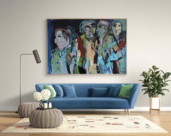 Large Expressionist figurative Oil Painting "4 Musicians"