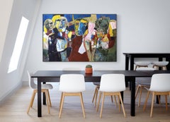 Grande peinture à l'huile figurative expressionniste « The Dancer » (la danseuse)