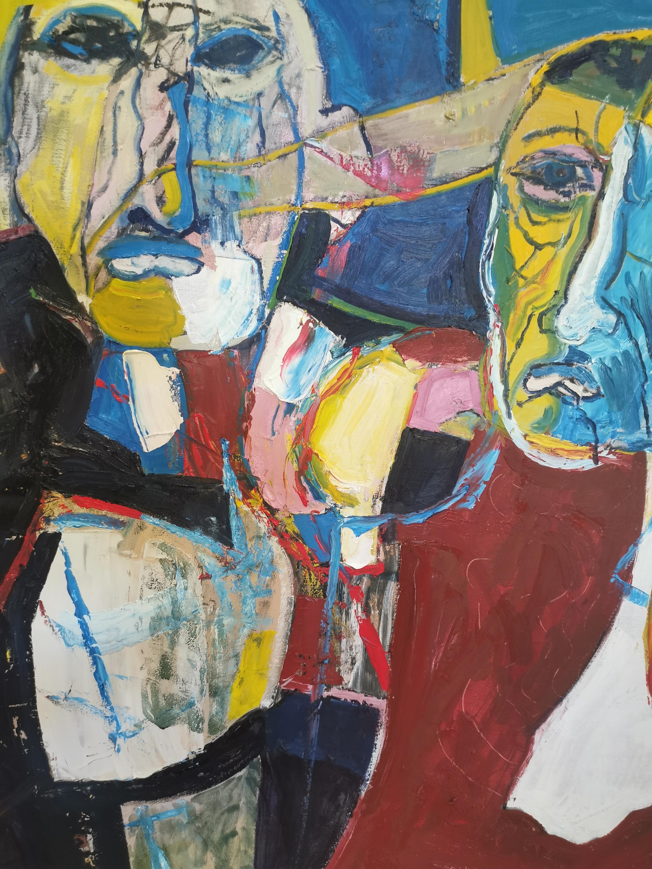 Andr Fran ois Van Vuuren Large Expressionist Figurative Oil Painting Andr Fran ois Van Vuuren Large Expressionist Figurative Oil Painting
