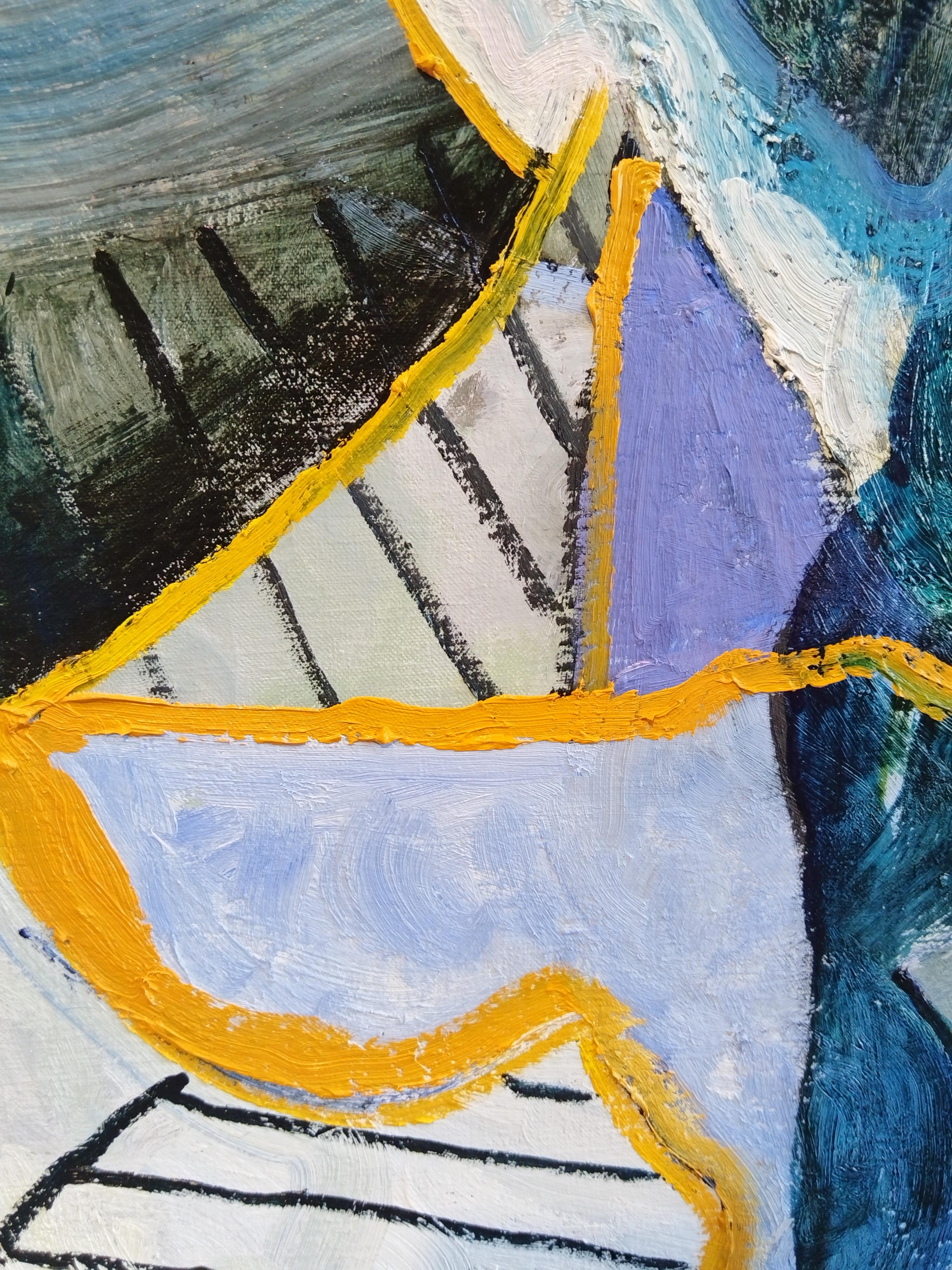 Este óleo sobre lienzo de lino belga de colores vivos representa a personas y situaciones con las que el artista ha tenido contacto. Aunque las obras no son, en sentido estricto, retratos de personas concretas, son los sentimientos internos que el