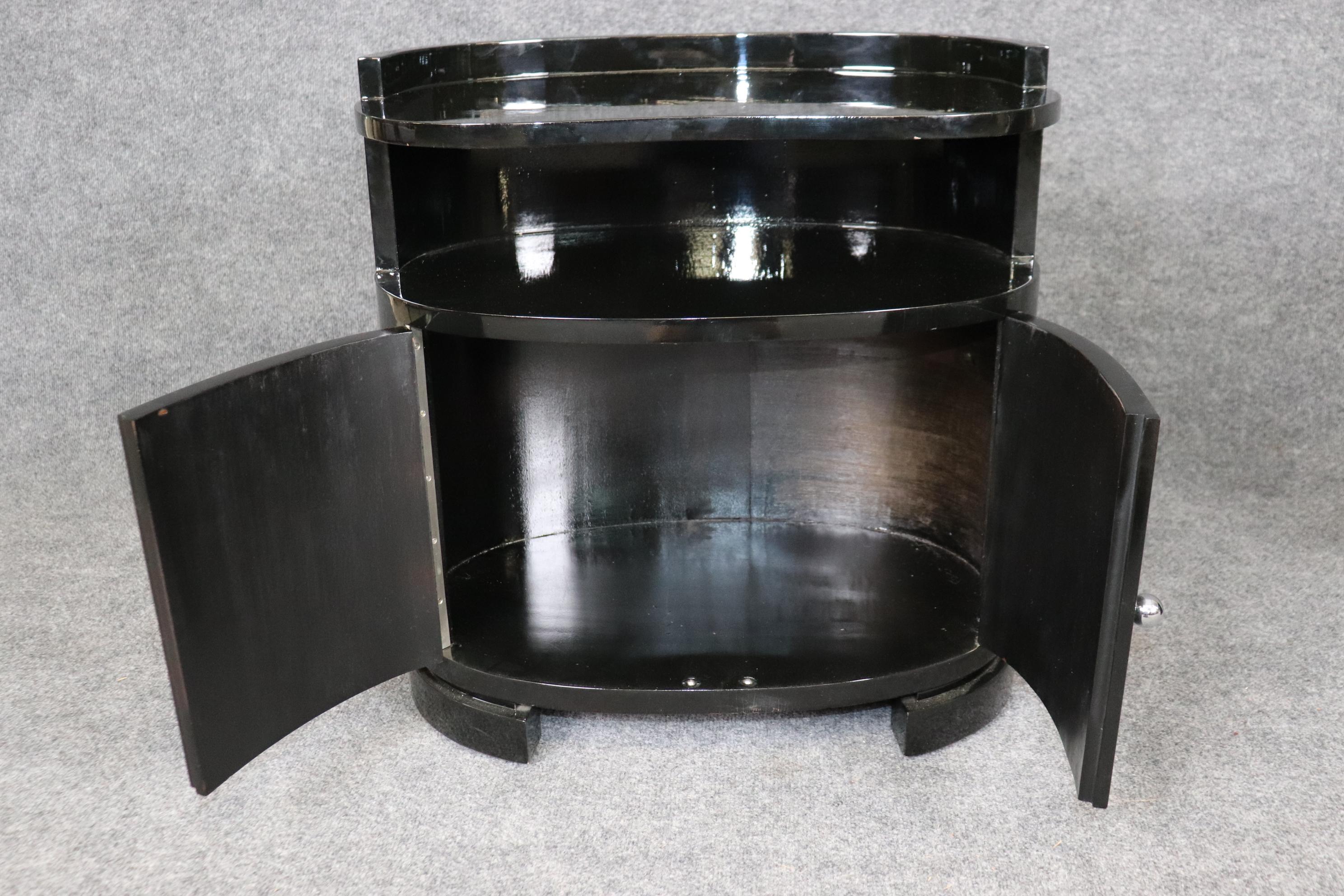 Andre Frechet Ebonized French Art Deco Black Lacquer Nightstands 1930 For Sale 7