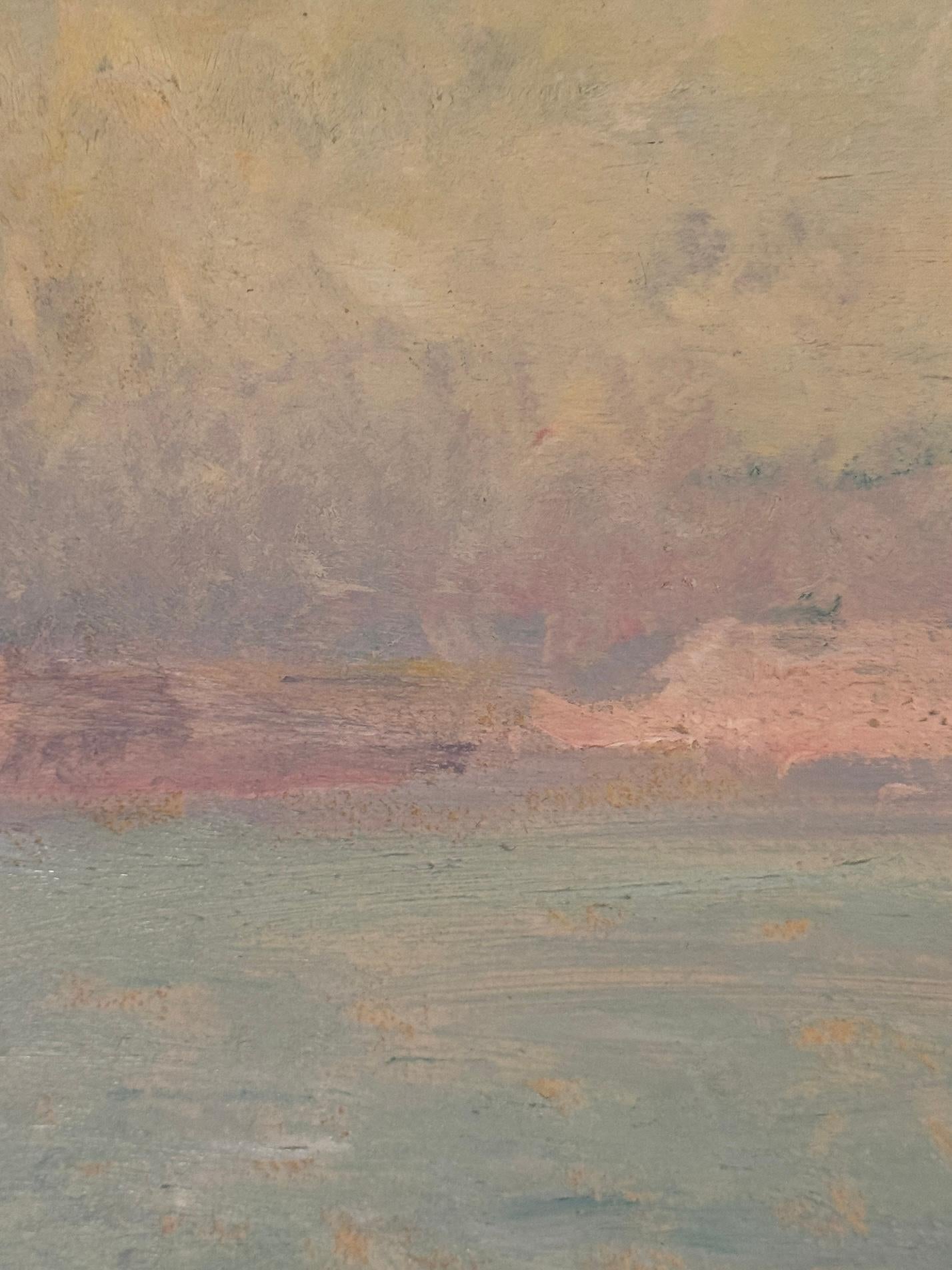 Early 20th century French Impressionist landscape scene of Venice looking towards St.Marks.

This exquisite early 20th-century oil on board by André Georges Barbier captures the ethereal beauty of Venice with a refined Impressionist sensibility. The
