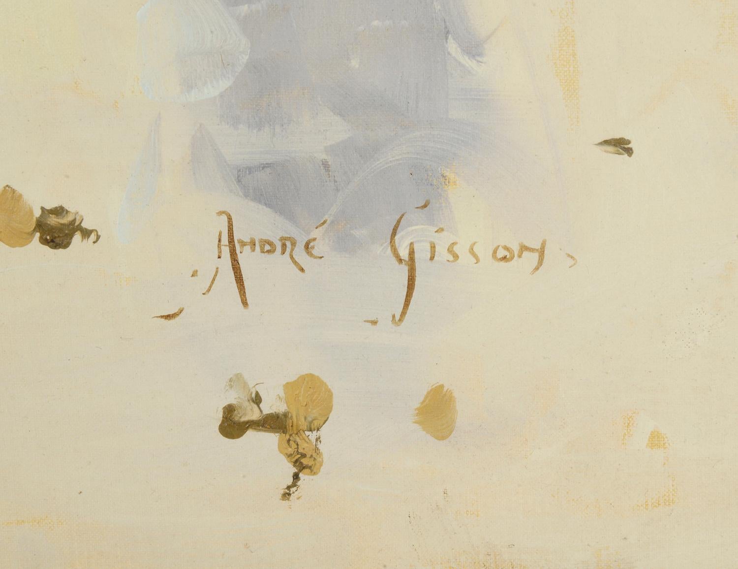 Öl auf Leinwand Studie des Arc de Triomphe von; Andre Gisson, (1928-2003)
Andre Gisson wurde unter dem Namen Anders Gittelson 1921 in Brooklyn, New York, geboren. Als führender amerikanischer Realist ist er vor allem für seine Landschafts-,