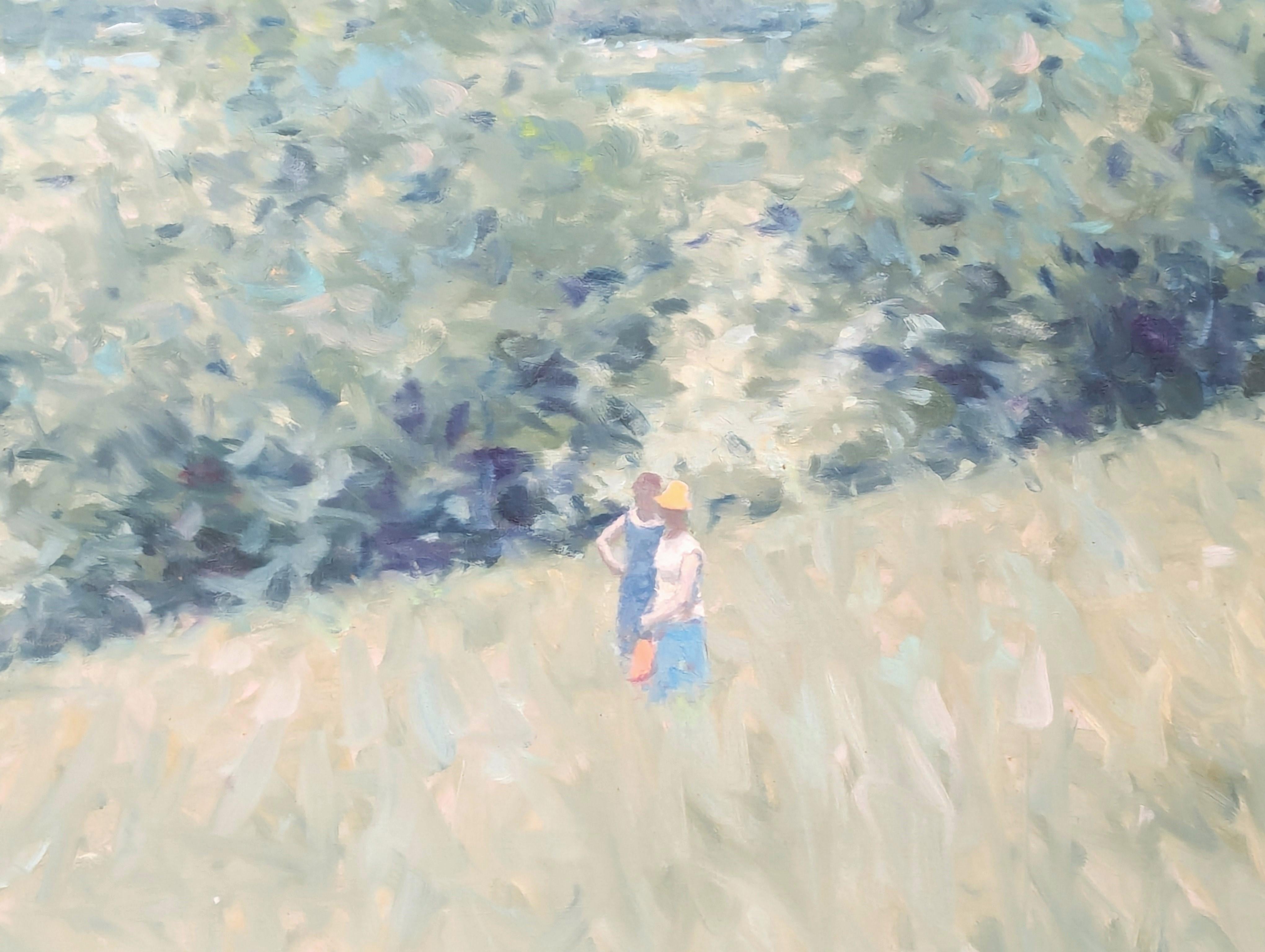 American Impressionist Painting of Women Standing in an Open Field Landscape For Sale 4