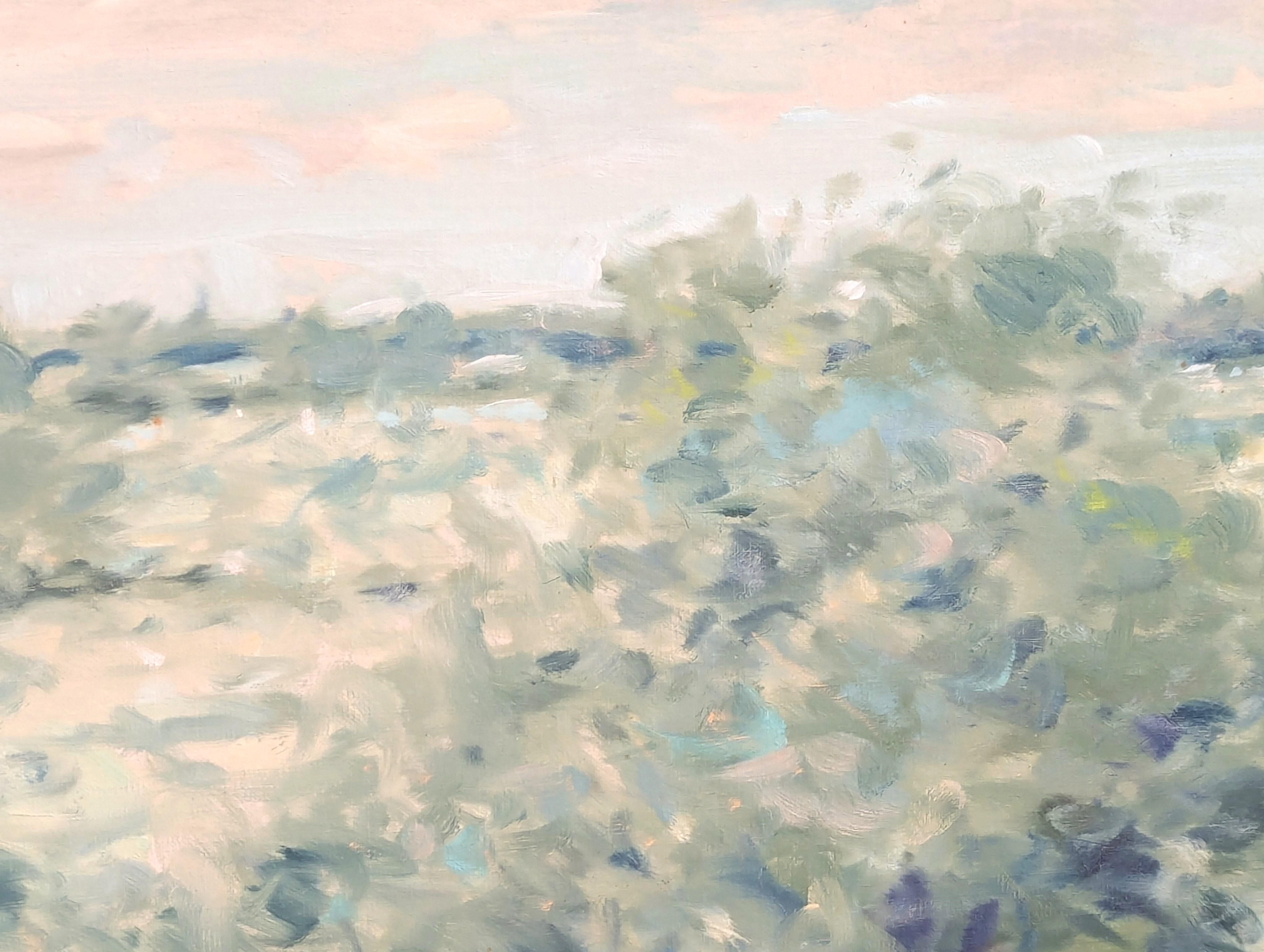 American Impressionist Painting of Women Standing in an Open Field Landscape For Sale 5