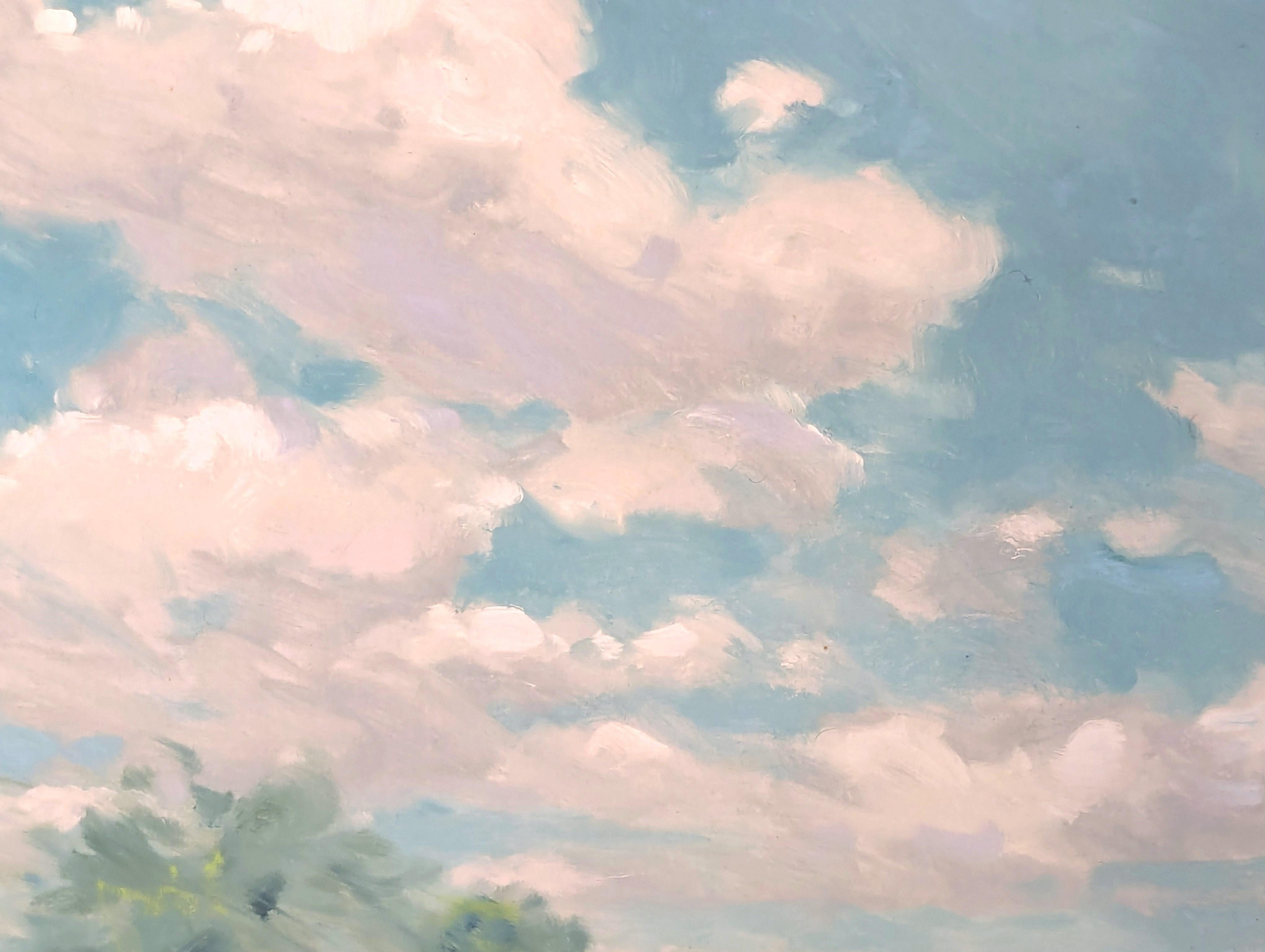 American Impressionist Painting of Women Standing in an Open Field Landscape For Sale 6