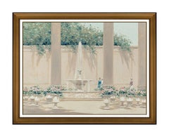 Andre Gisson Large Original Oil Painting On Canvas Signed Floral Cityscape Art