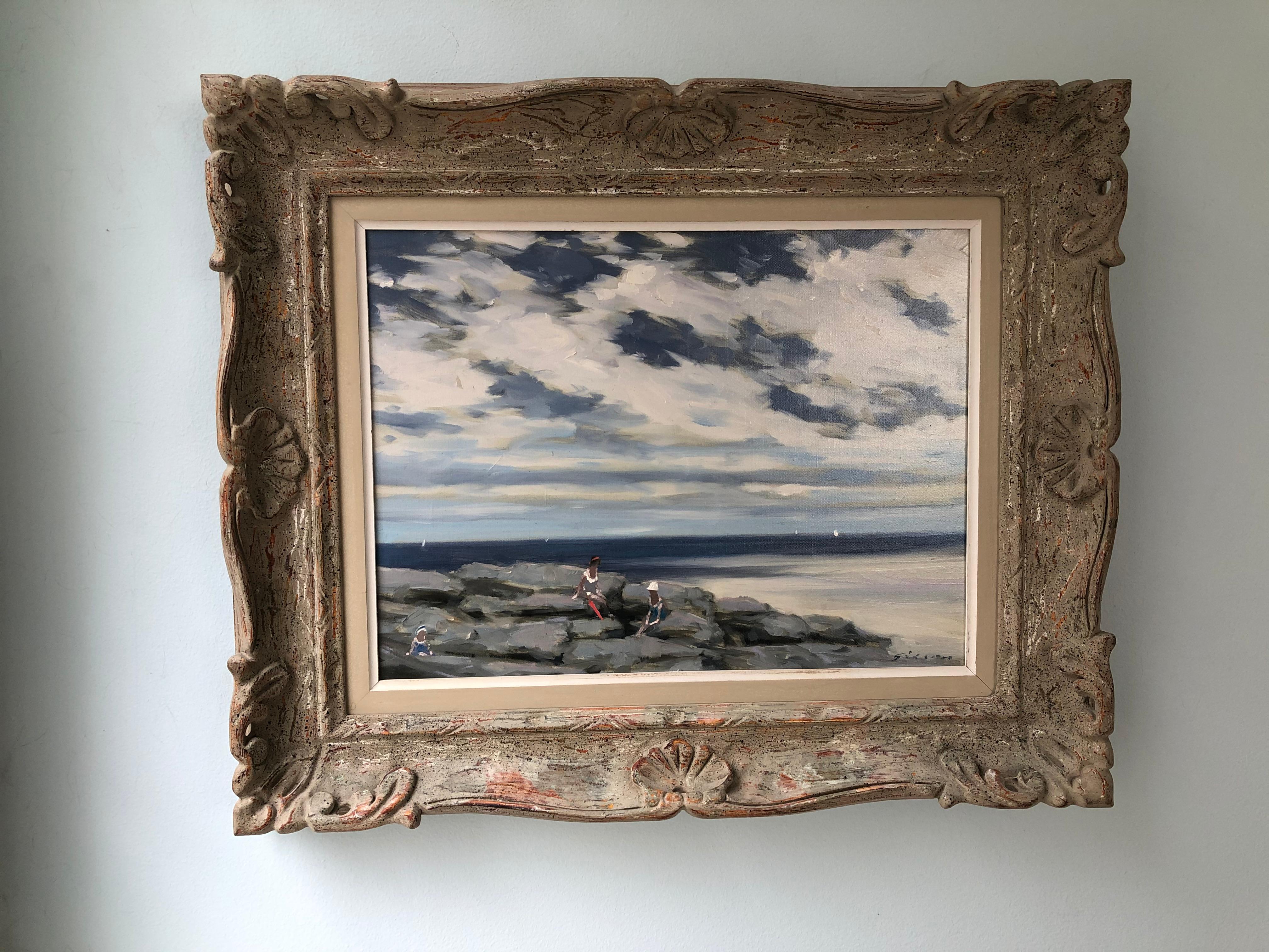 Andre Gisson The Beach Ogunquit Maine - Painting by André Gisson