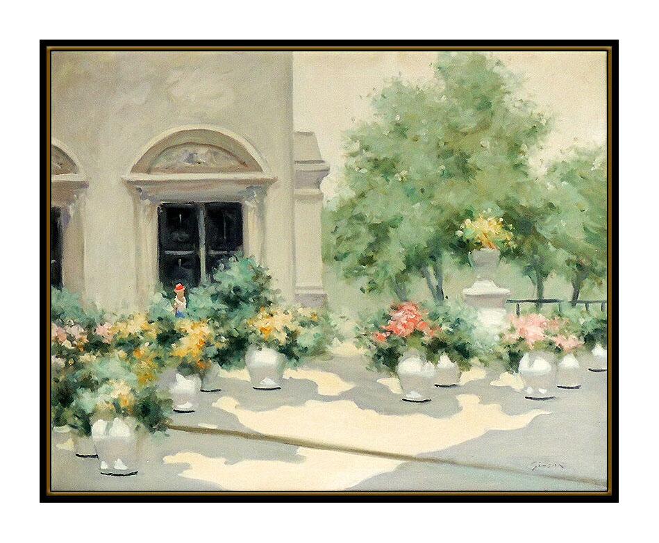 Andre GISSON Original OIL PAINTING On CANVAS Signed French Floral Artwork LARGE - Painting by André Gisson