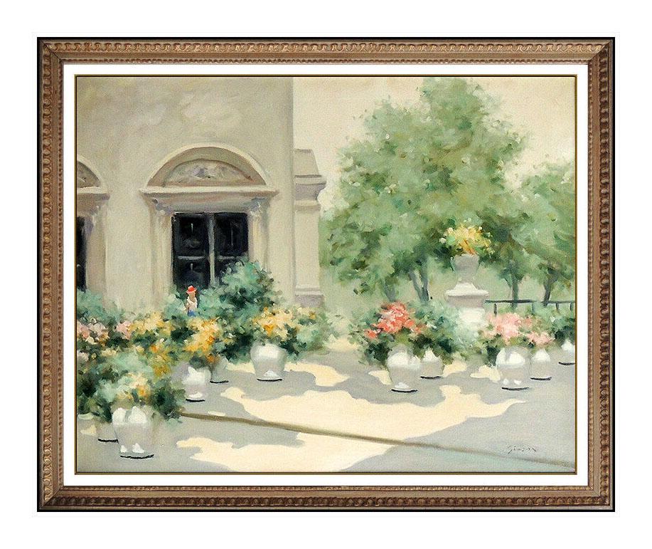 André Gisson Still-Life Painting - Andre GISSON Original OIL PAINTING On CANVAS Signed French Floral Artwork LARGE
