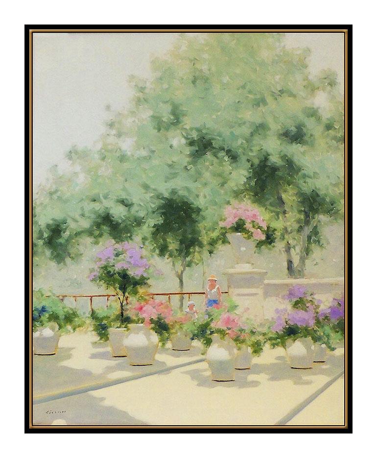 ANDRE GISSON Original OIL PAINTING ON CANVAS Signed French Landscape Art LARGE - Painting by André Gisson
