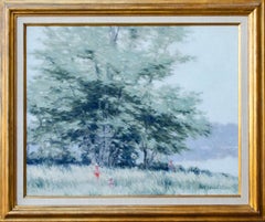 Beautiful André Gisson Painting of Children in a Field