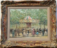 "Carrusel" - Cuadro Carrusel, Figuras, Impresionista americano en Francia