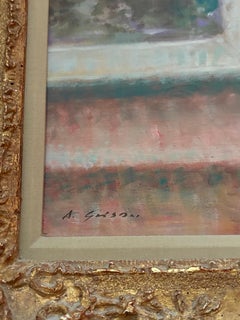 “Girl w/ Blue Eyes in an Art Gallery Oil”