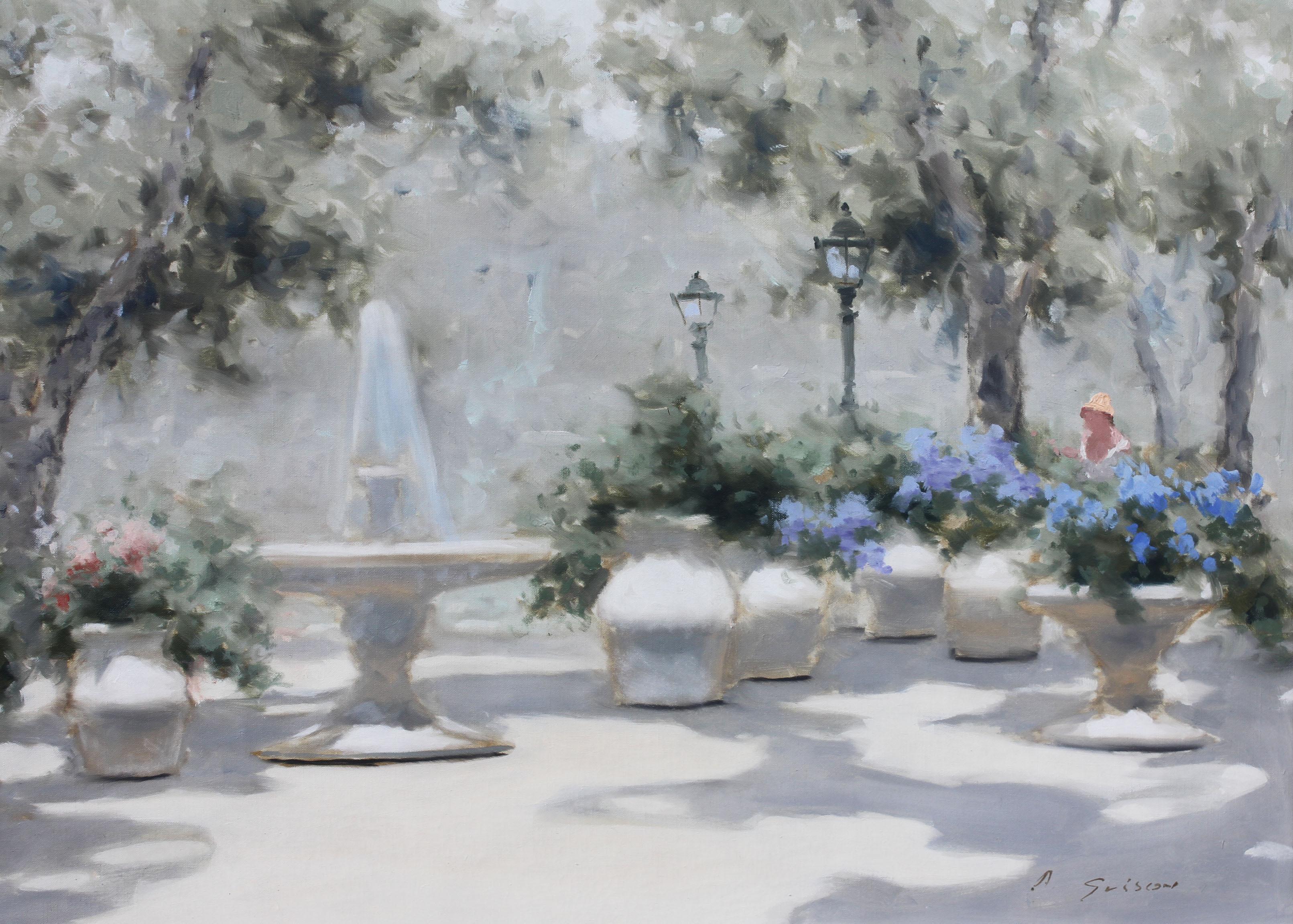 Impressionistische Parkszene von Andre Gisson, Ölgemälde (Impressionismus), Painting, von André Gisson