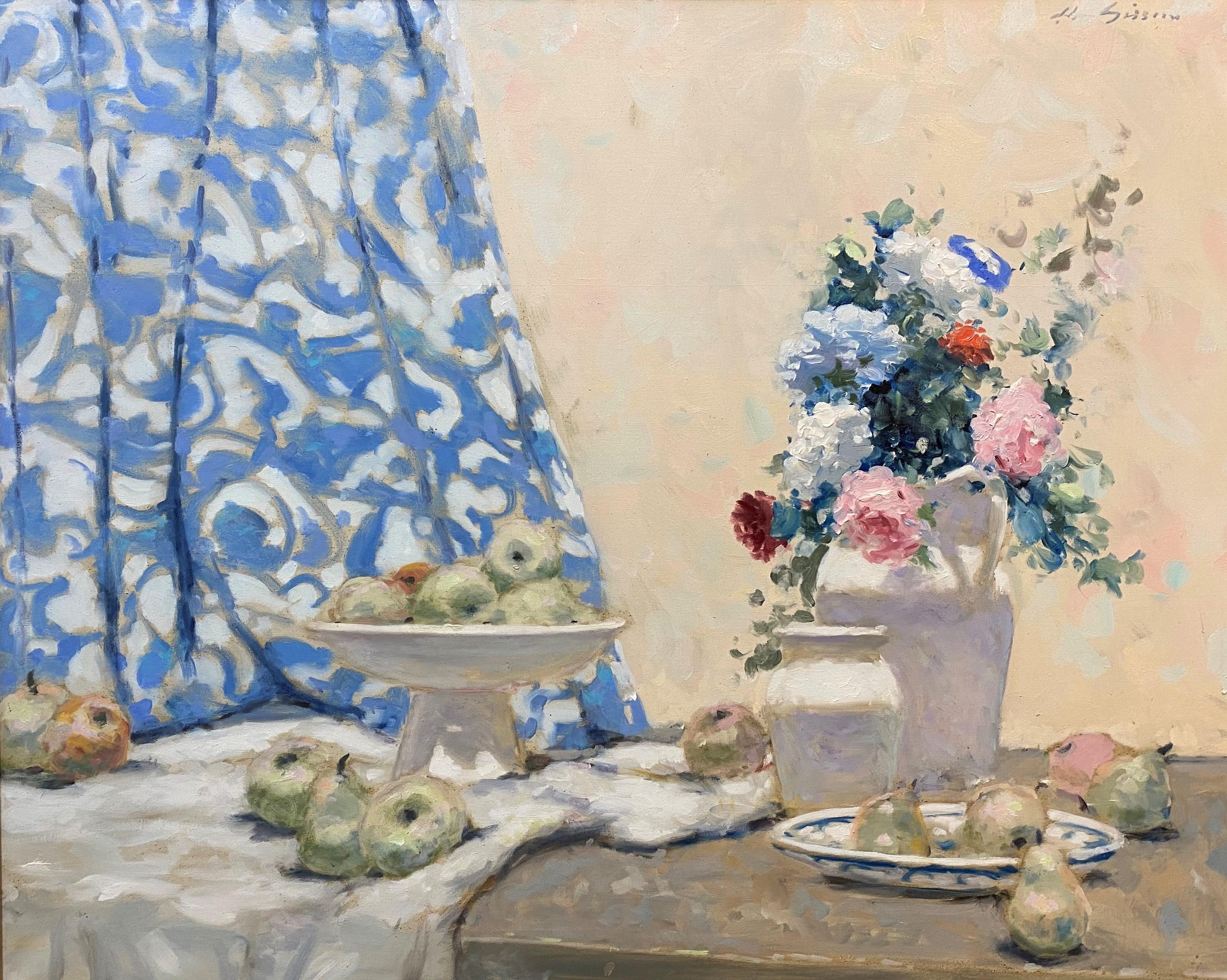 Bodegón con frutas y flores - Painting de André Gisson