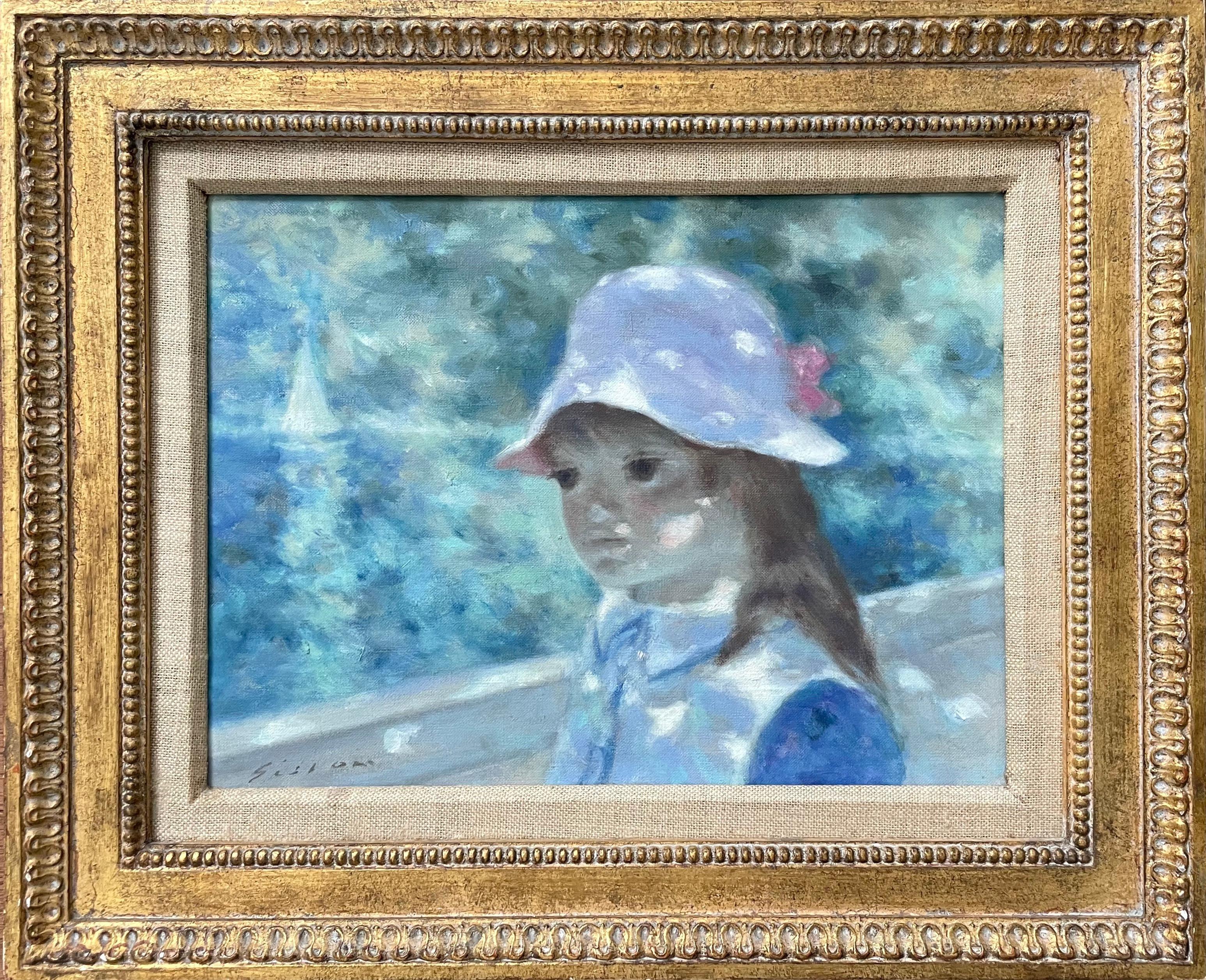 Jeune fille en été, Andre Gisson - Painting de André Gisson