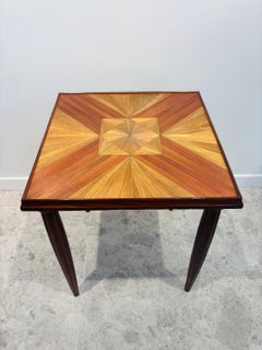 André Groult (1884-1966), small side table in straw marquetry, circa 1925.