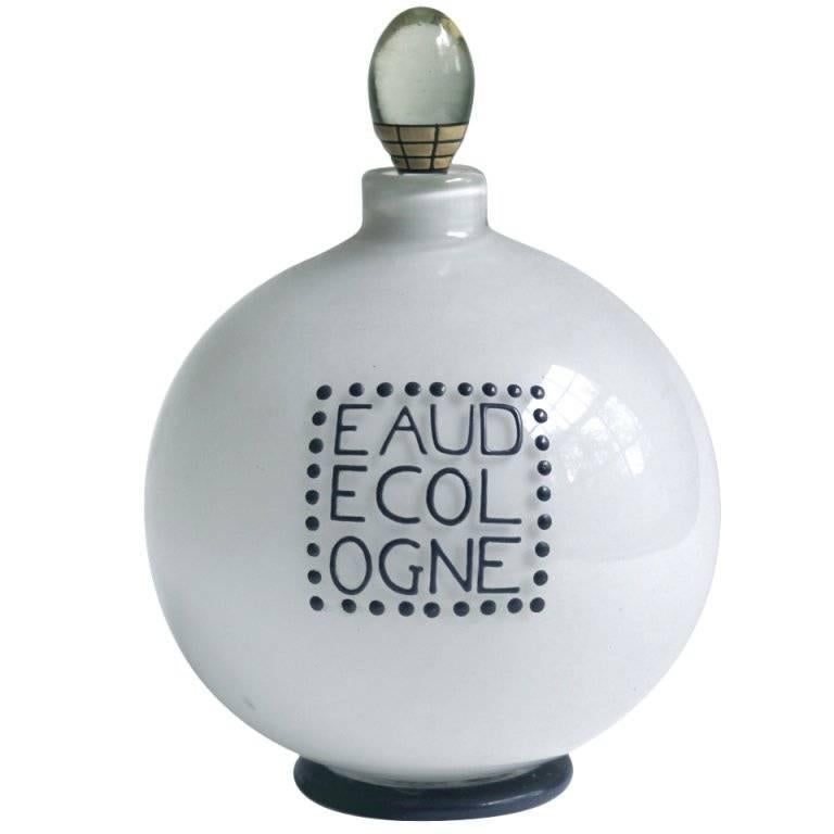 Andre Groult Enameled Glass Eau De Cologne Bottle for D'orsay For Sale