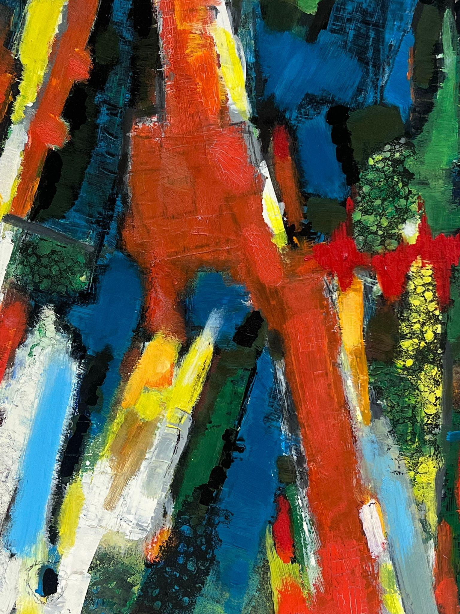 Französisches expressionistisches abstraktes Ölgemälde des 20. Jahrhunderts, Blaze of Colors – Painting von Andre Guillou