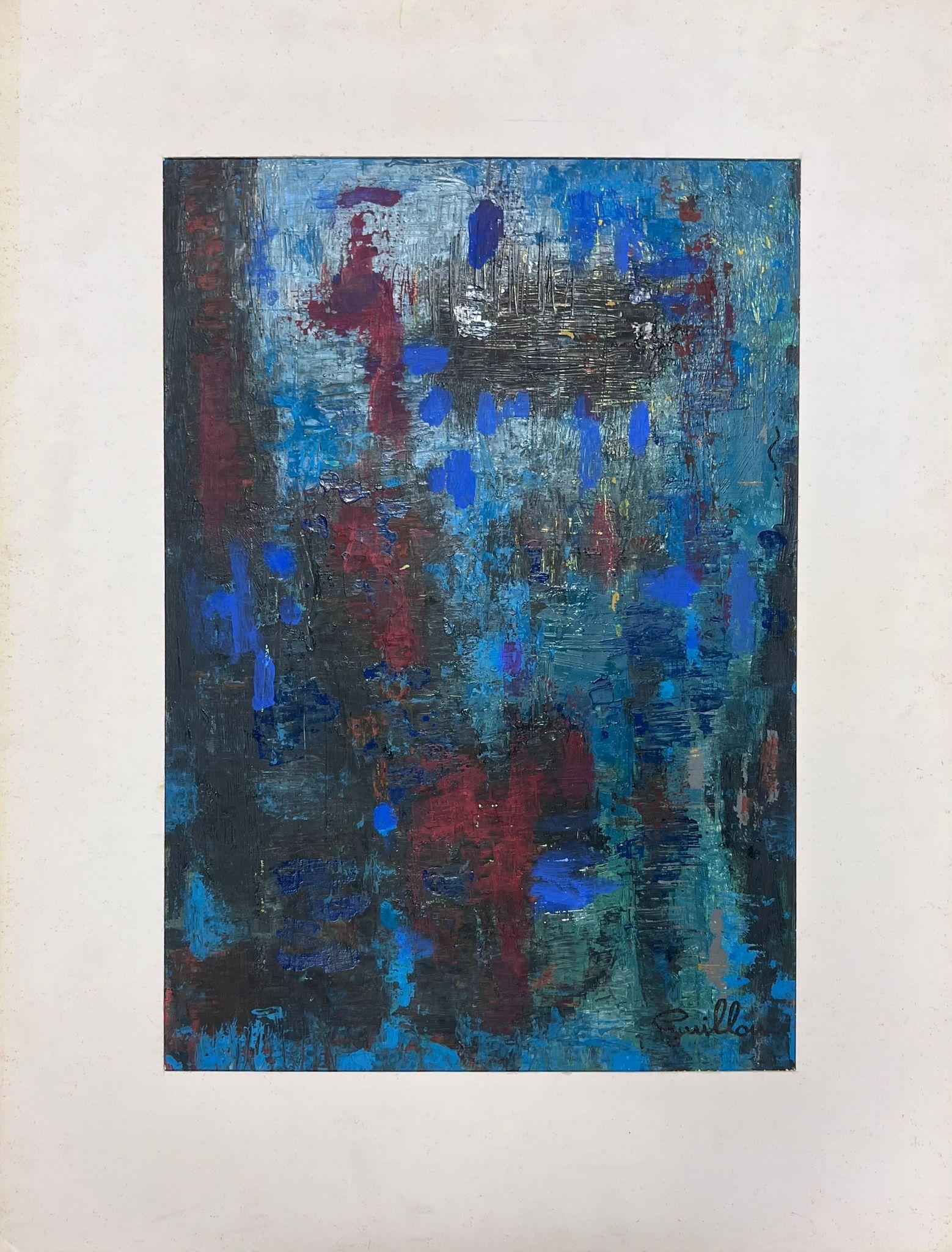 Abstract Expressionist composition
by Andre Guillou (French 1925-2017) 
signed oil on board stuck on board, mounted
mount: 25.5 x 19.75 inches
board: 18.5 x 12.75 inches
provenance: the artists estate, France
condition: very good and sound condition