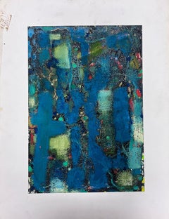 Peinture à l'huile expressionniste française abstraite du 20e siècle - Blaze of Colors